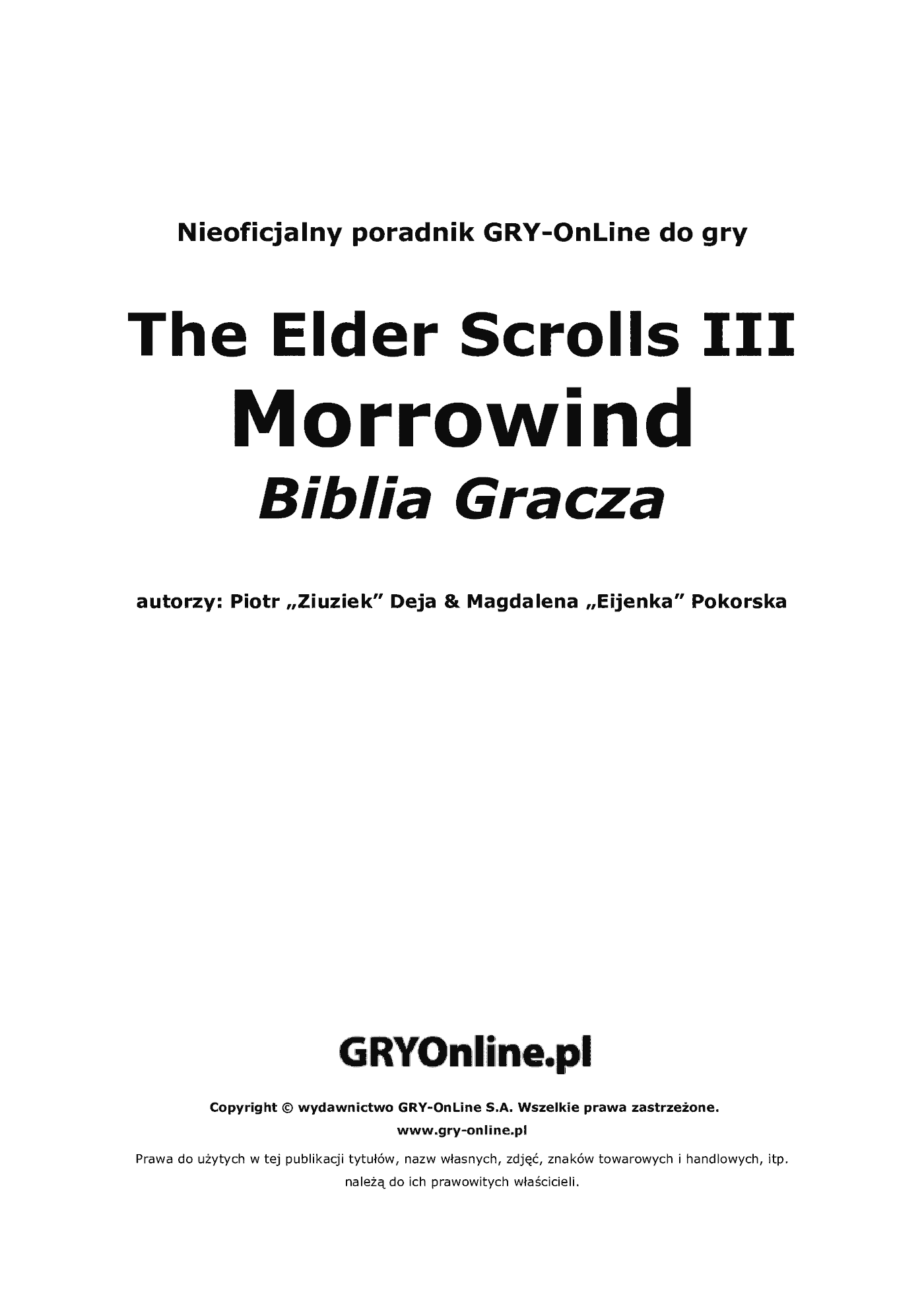 Fragment „Morrowind - biblia gracza - poradnik do gry” — strona 2 z 8