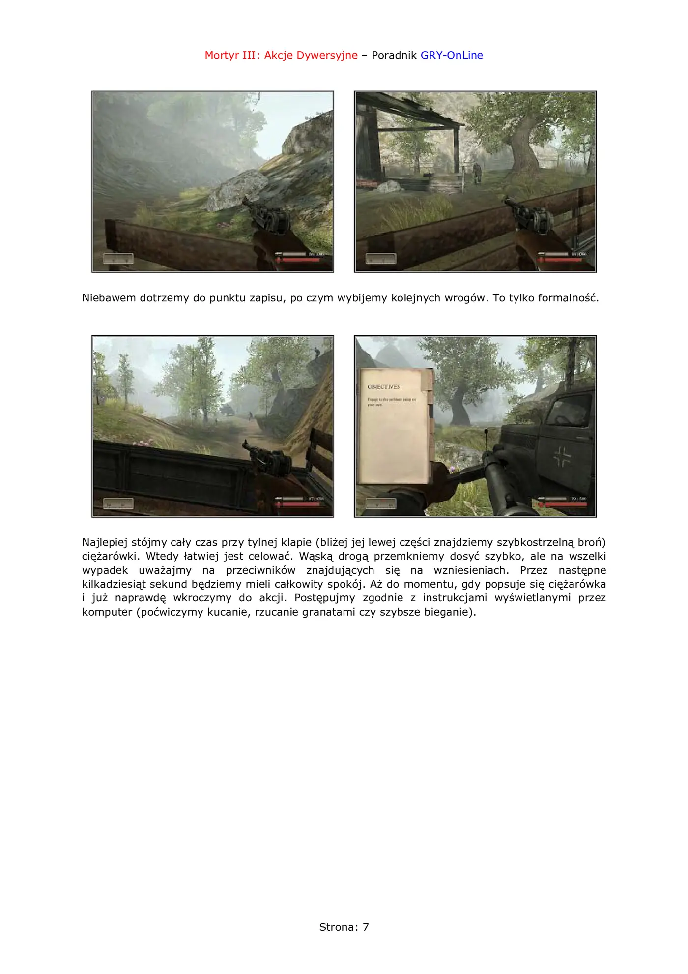 Fragment „Mortyr III: Akcje Dywersyjne - poradnik do gry” — strona 8 z 8