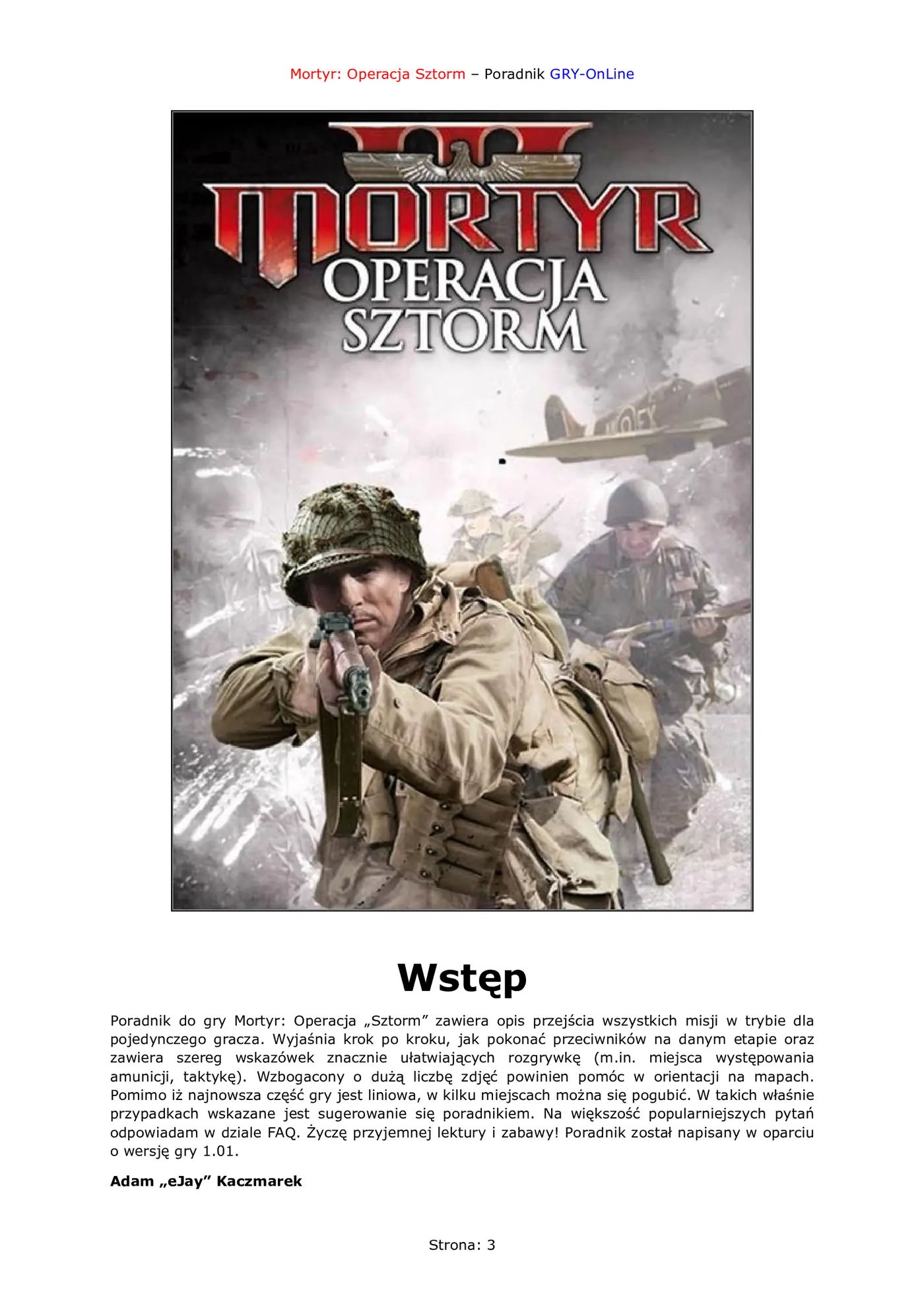Fragment „Mortyr: Operacja Sztorm - poradnik do gry” — strona 4 z 8