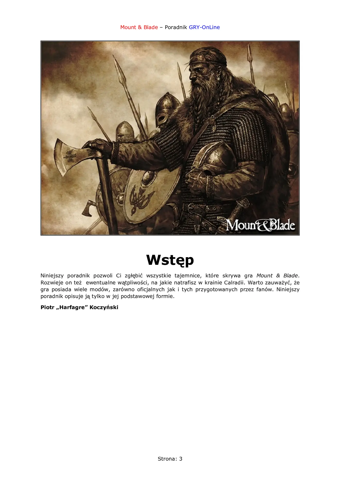Fragment „Mount Blade - poradnik do gry” — strona 4 z 8
