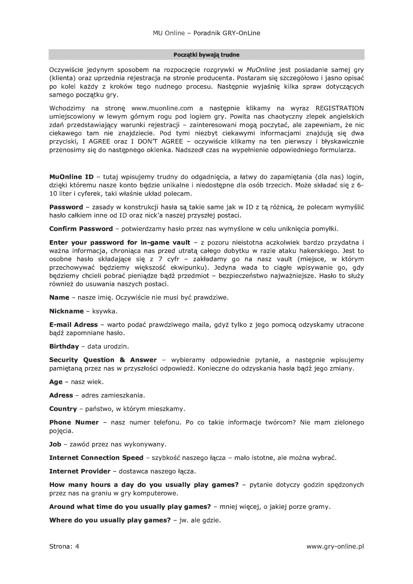 Fragment „MU Online - poradnik do gry” — strona 5 z 8