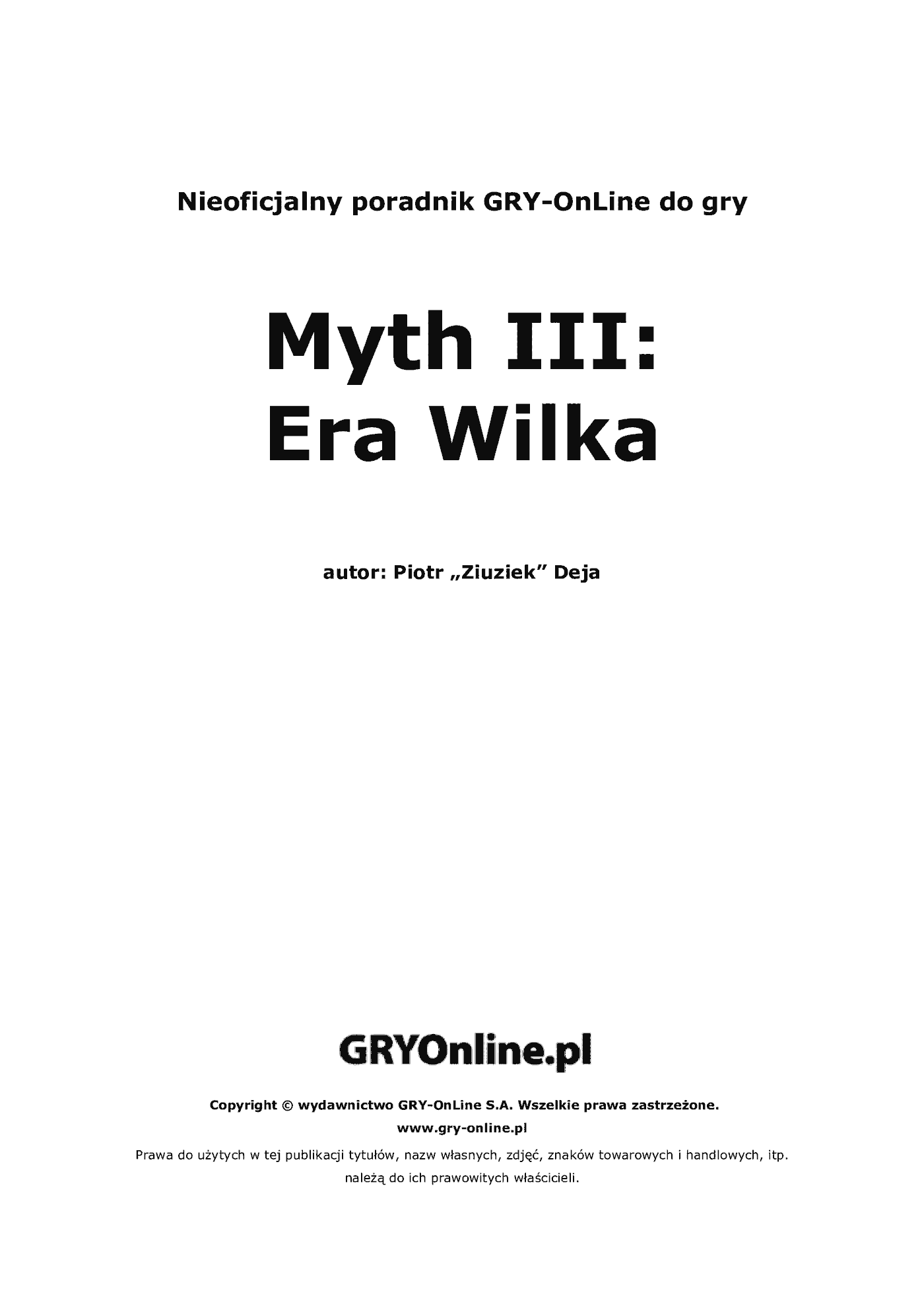 Fragment „Myth III: Era Wilka - poradnik do gry” — strona 2 z 8
