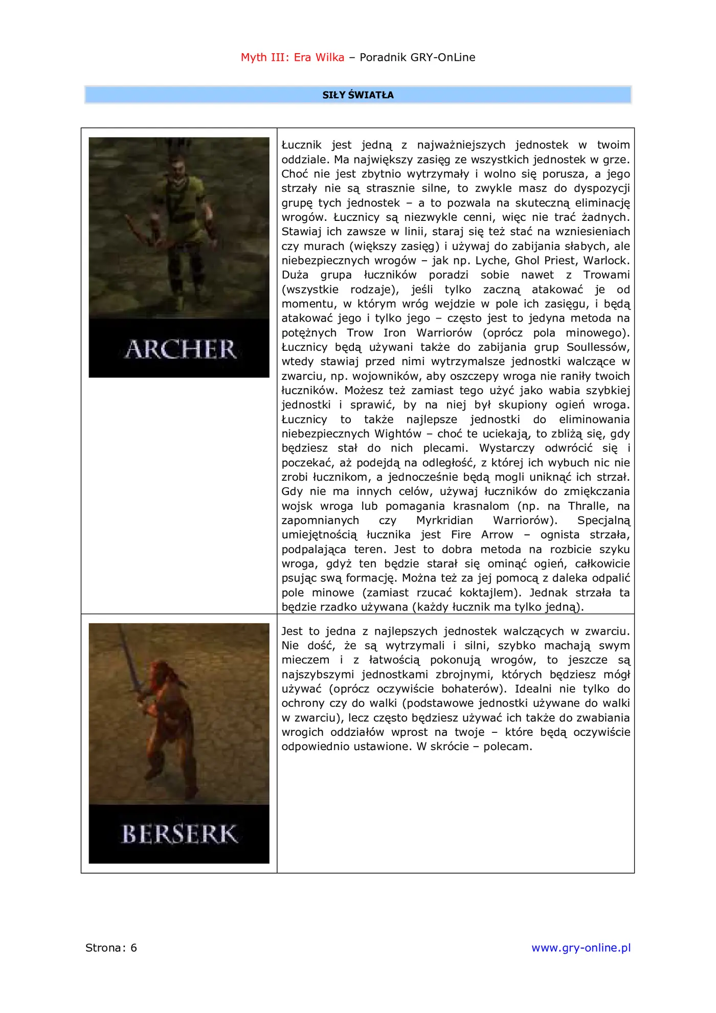 Fragment „Myth III: Era Wilka - poradnik do gry” — strona 7 z 8