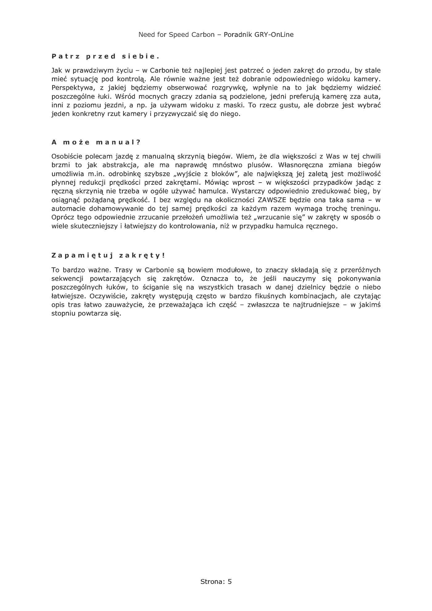 Fragment „Need for Speed Carbon - poradnik do gry” — strona 6 z 8