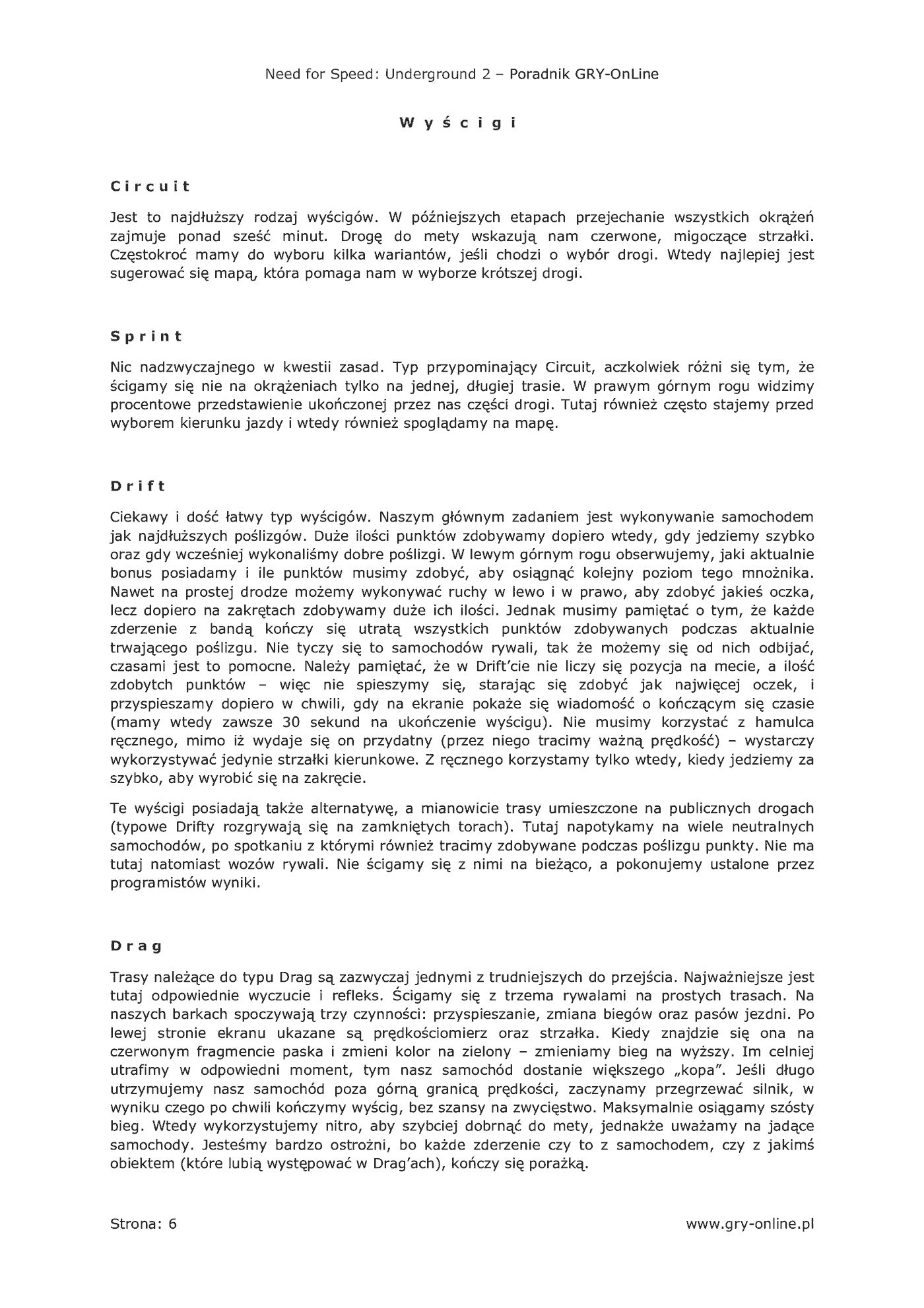 Fragment „Need for Speed: Underground 2 - poradnik do gry” — strona 7 z 8