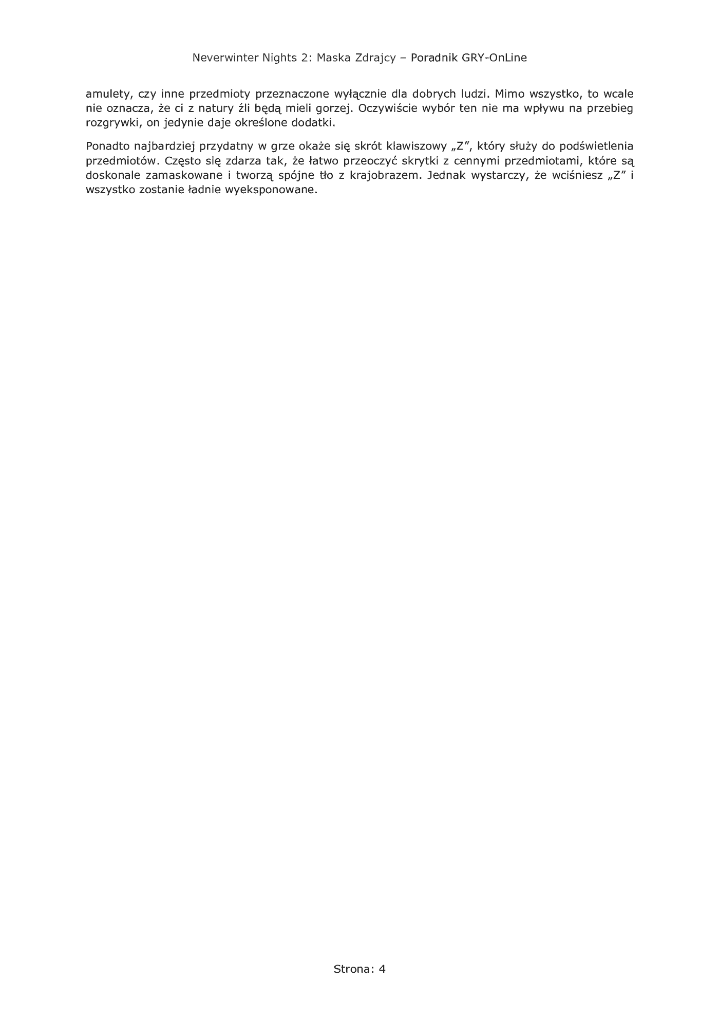 Fragment „Neverwinter Nights 2: Maska Zdrajcy - poradnik do gry” — strona 5 z 8
