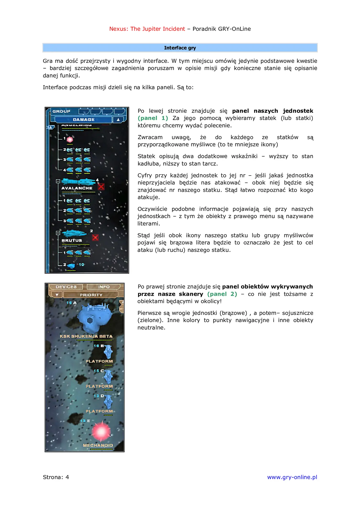 Fragment „Nexus: The Jupiter Incident - poradnik do gry” — strona 5 z 8