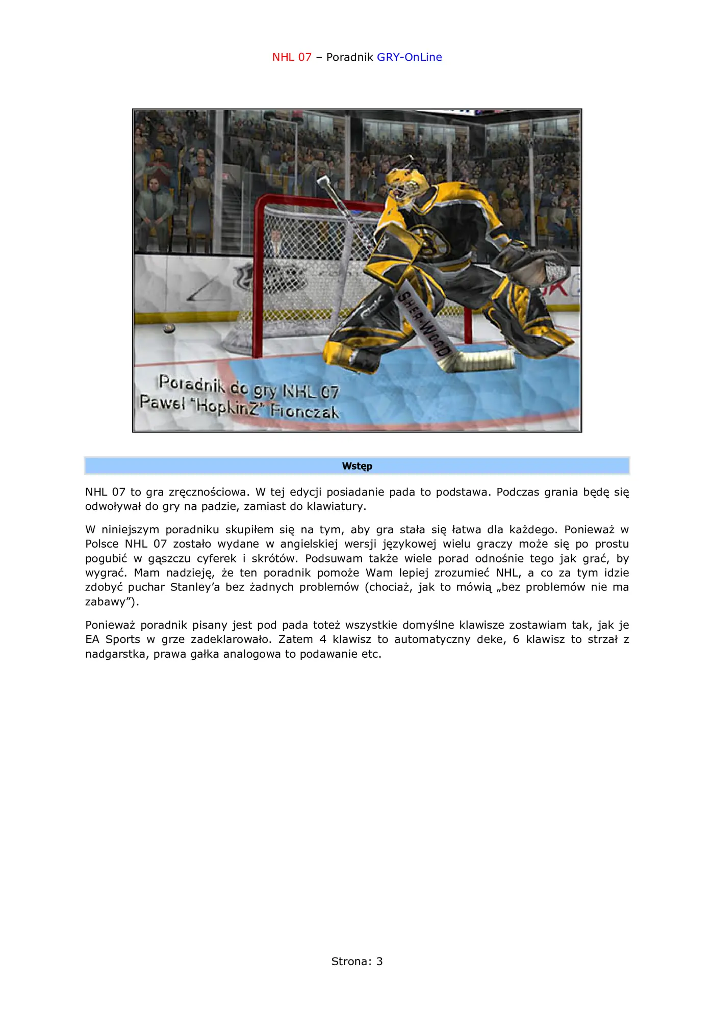 Fragment „NHL 07 - poradnik do gry” — strona 4 z 8