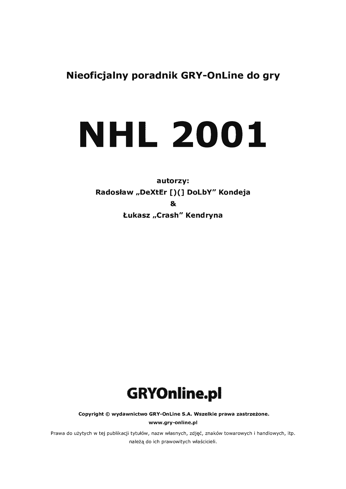 Fragment „NHL 2001 - poradnik do gry” — strona 2 z 8