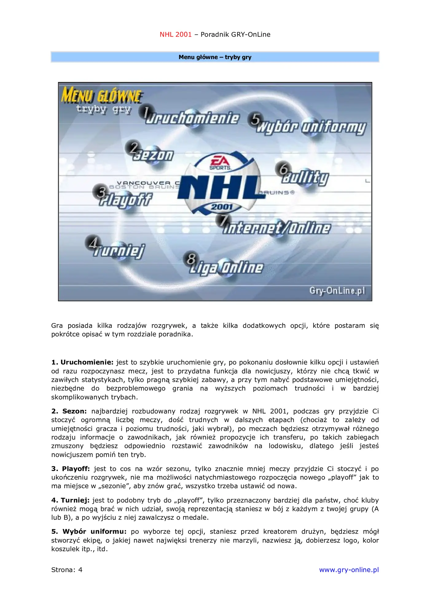 Fragment „NHL 2001 - poradnik do gry” — strona 5 z 8