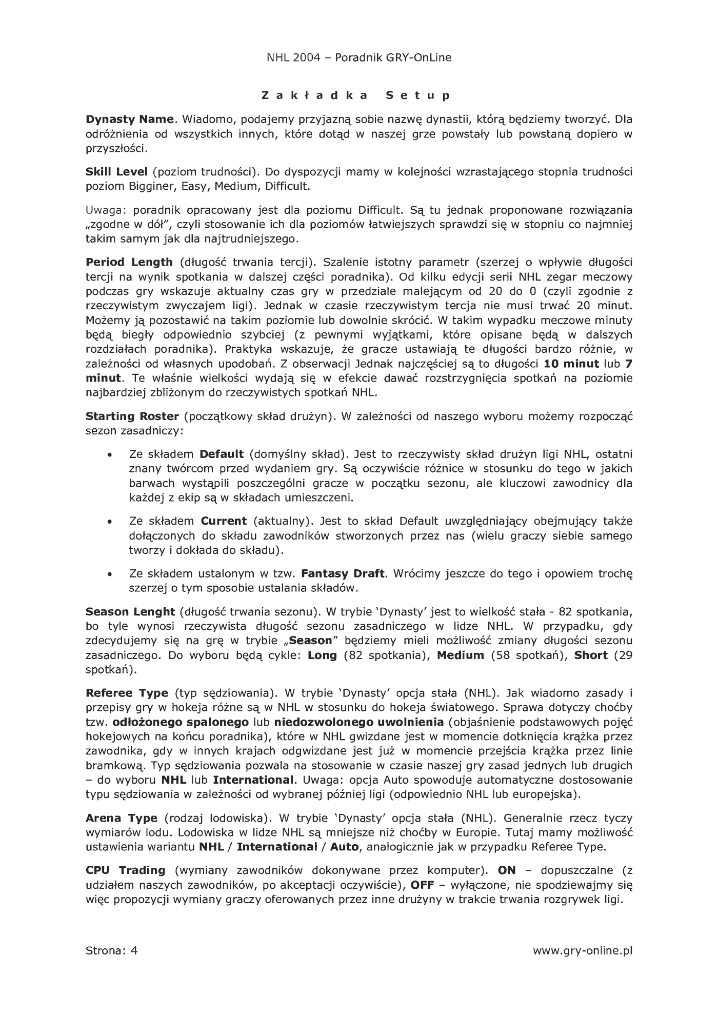 Fragment „NHL 2004 - poradnik do gry” — strona 5 z 8