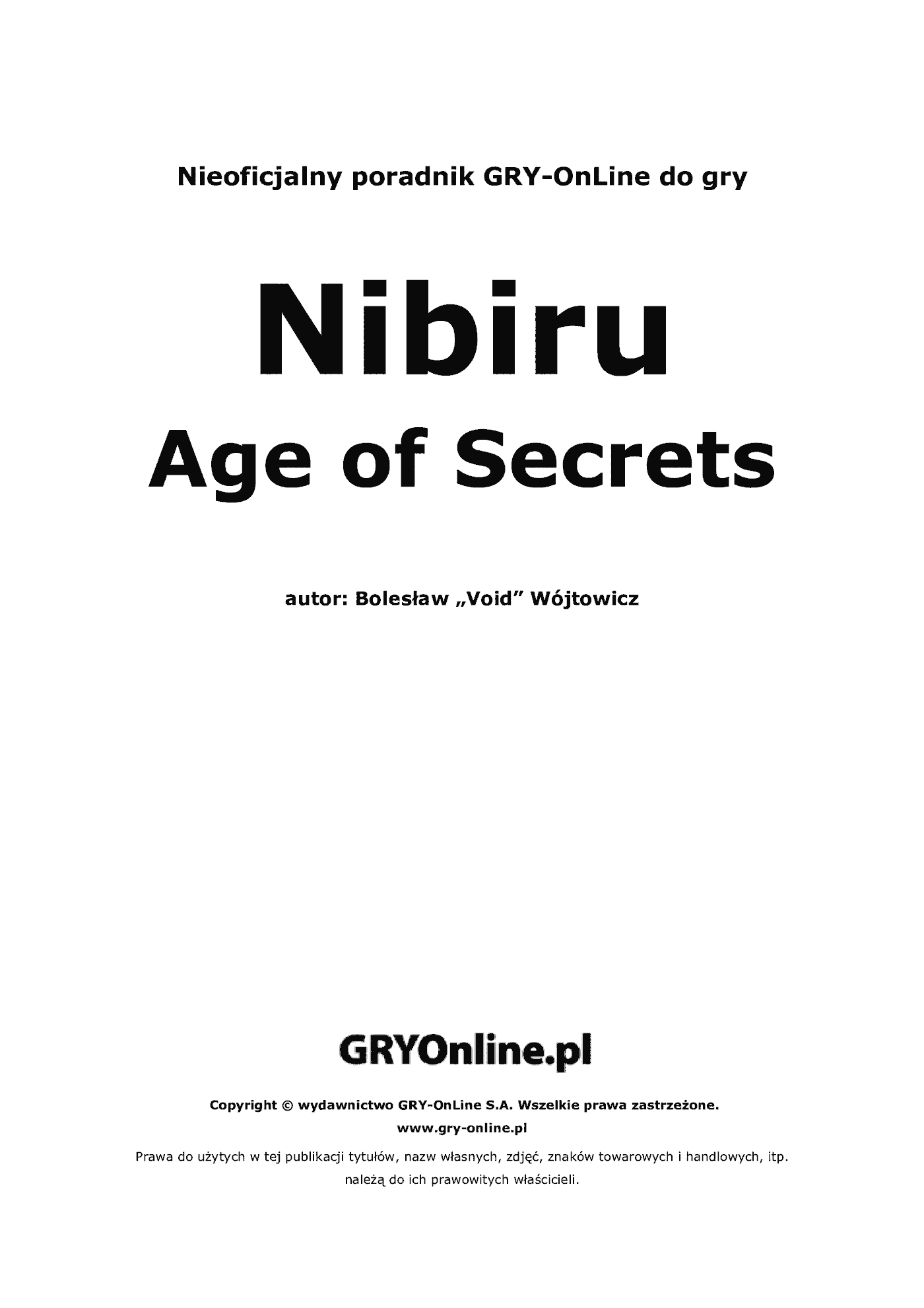 Fragment „Nibiru: Wysłannik Bogów - poradnik do gry” — strona 2 z 8