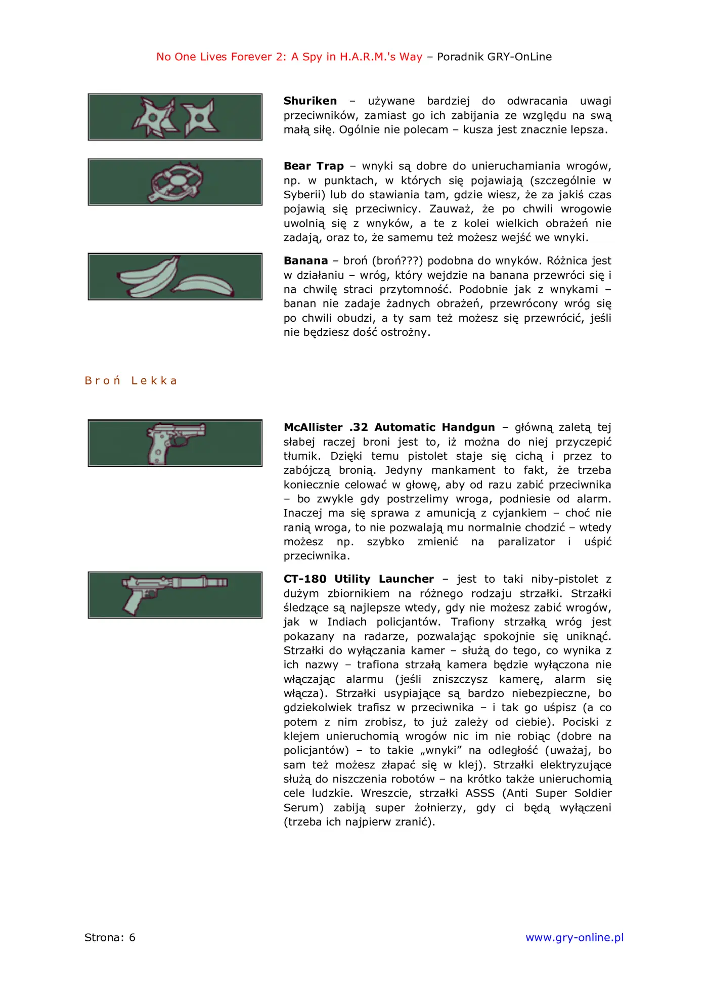 Fragment „No One Lives Forever 2: A Spy in H.A.R.M.'s Way - poradnik do gry” — strona 7 z 8