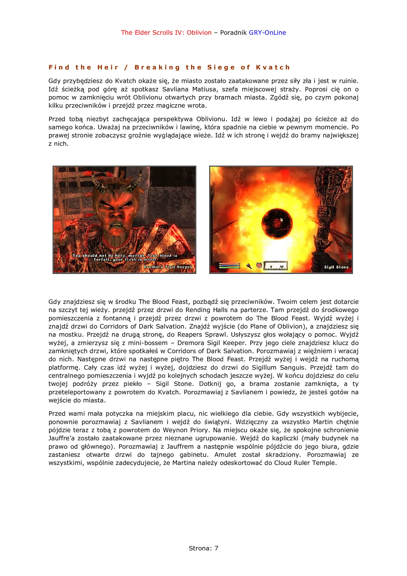 Fragment „Oblivion - główny wątek fabularny - poradnik do gry” — strona 8 z 8
