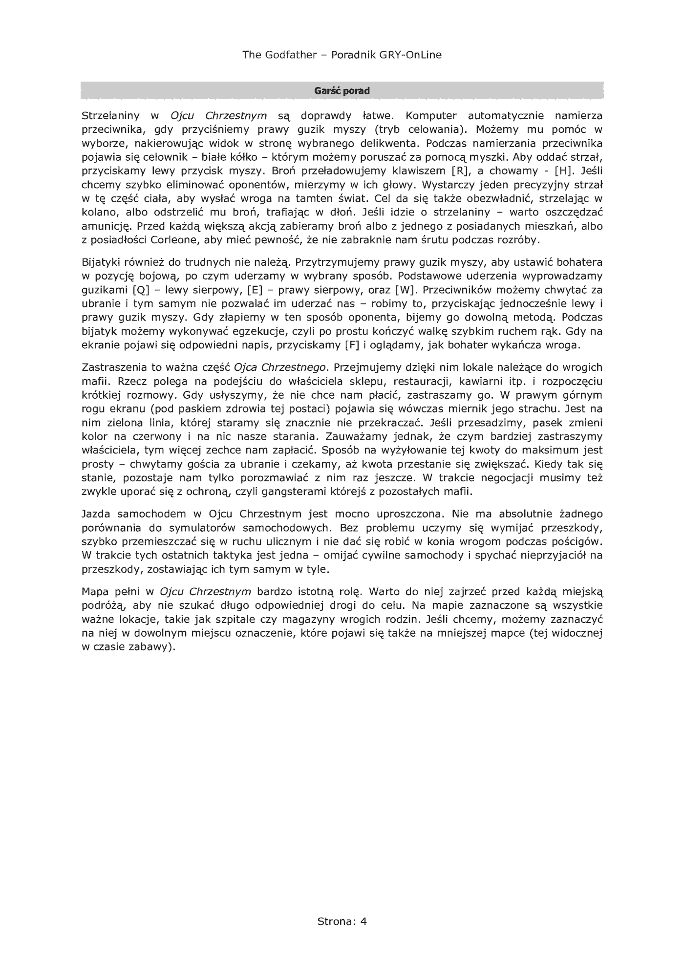Fragment „Ojciec chrzestny - poradnik do gry” — strona 5 z 8
