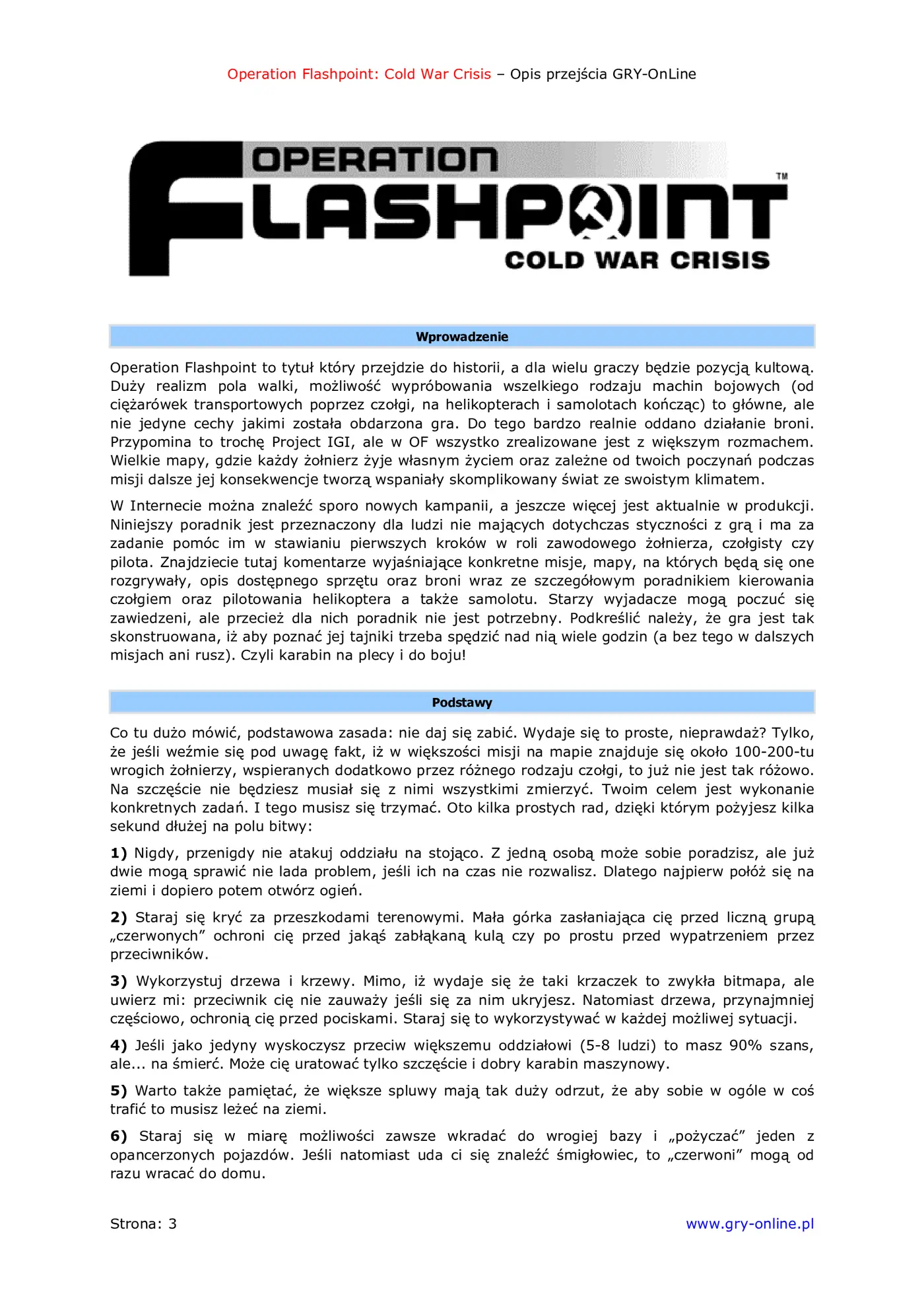 Fragment „Operation Flashpoint: Cold War Crisis - poradnik do gry” — strona 4 z 8