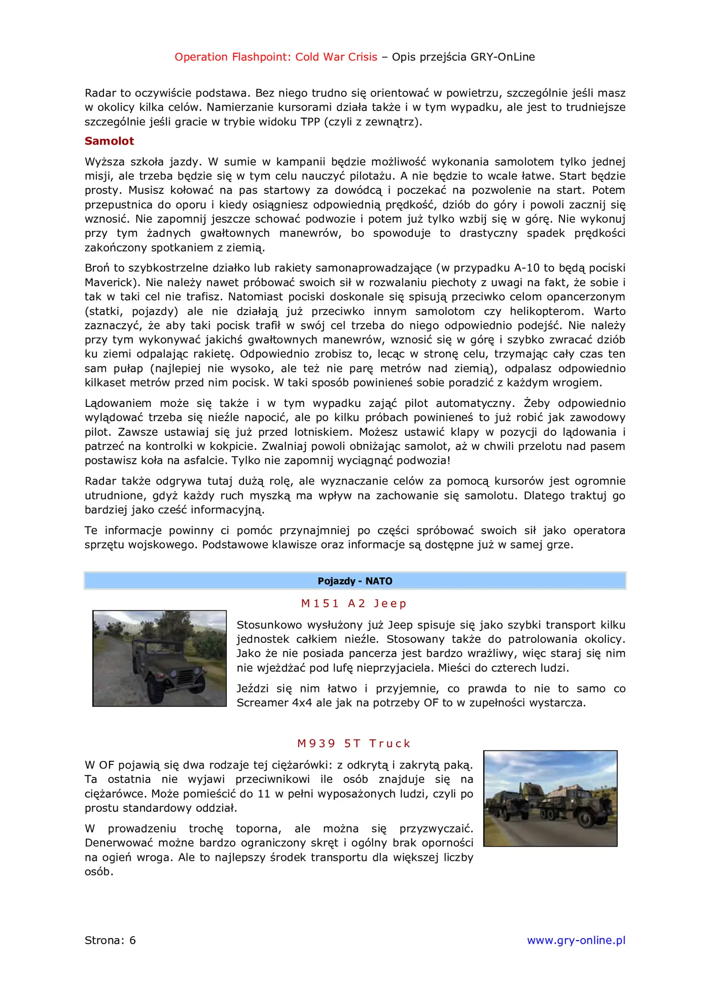 Fragment „Operation Flashpoint: Cold War Crisis - poradnik do gry” — strona 7 z 8