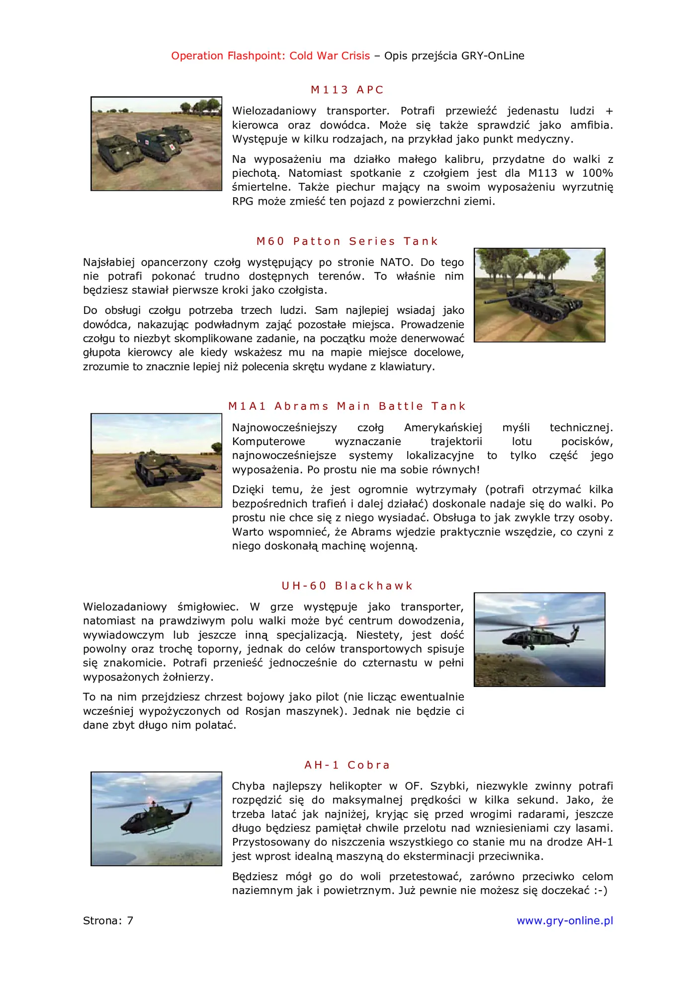 Fragment „Operation Flashpoint: Cold War Crisis - poradnik do gry” — strona 8 z 8
