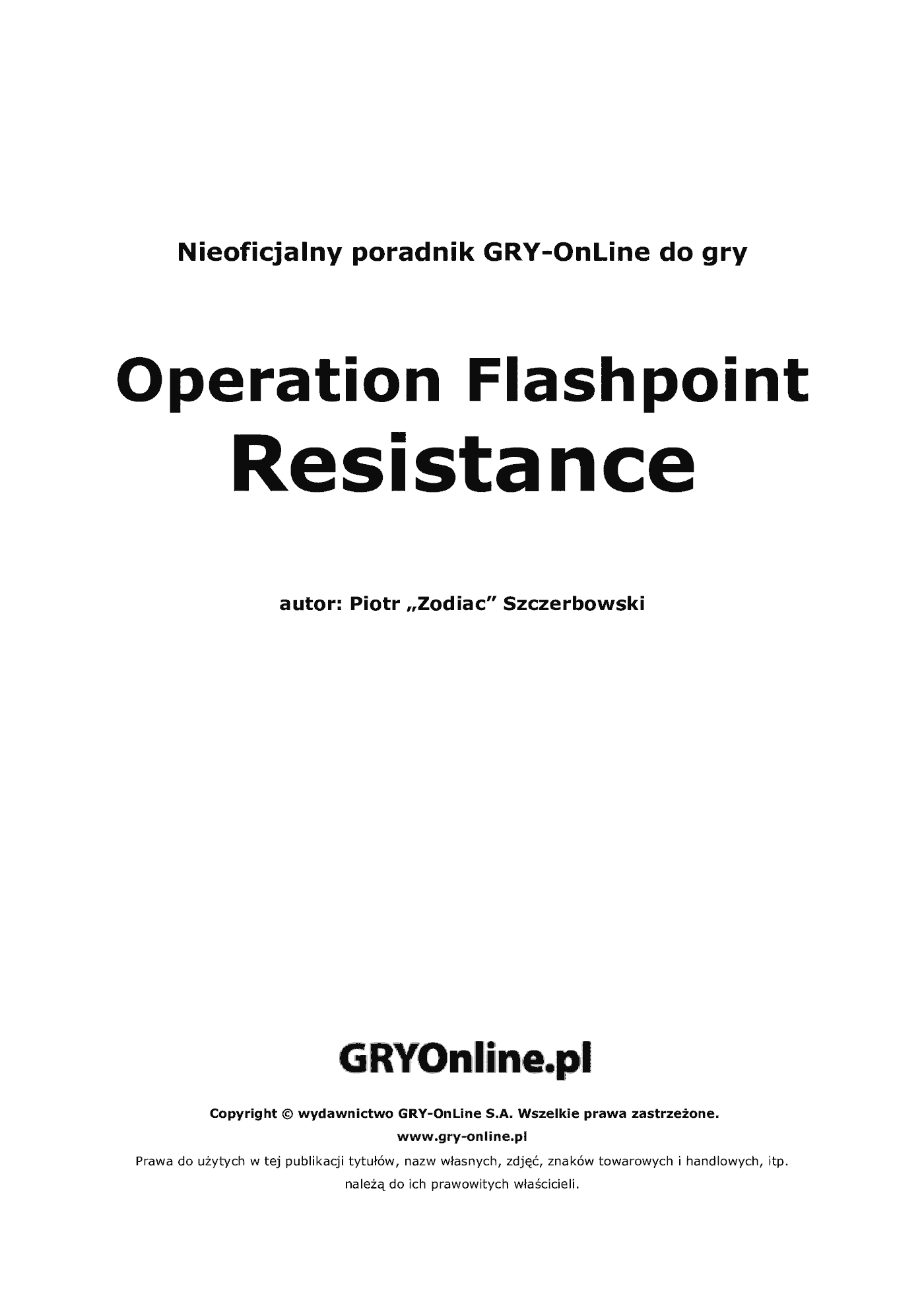 Fragment „Operation Flashpoint: Resistance - poradnik do gry” — strona 2 z 8
