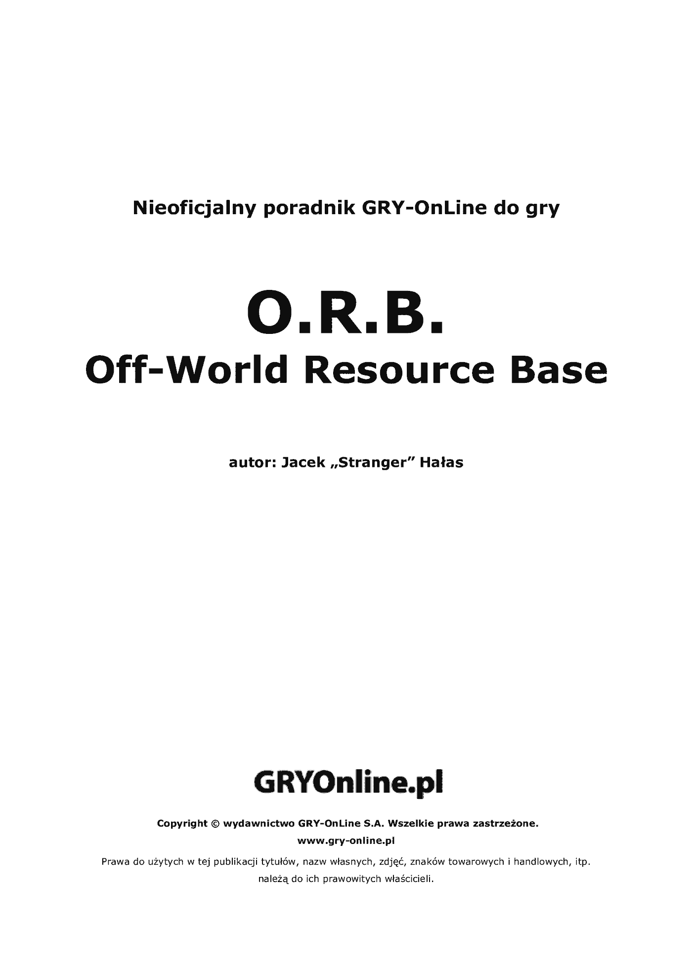 Fragment „O.R.B. - poradnik do gry” — strona 2 z 8