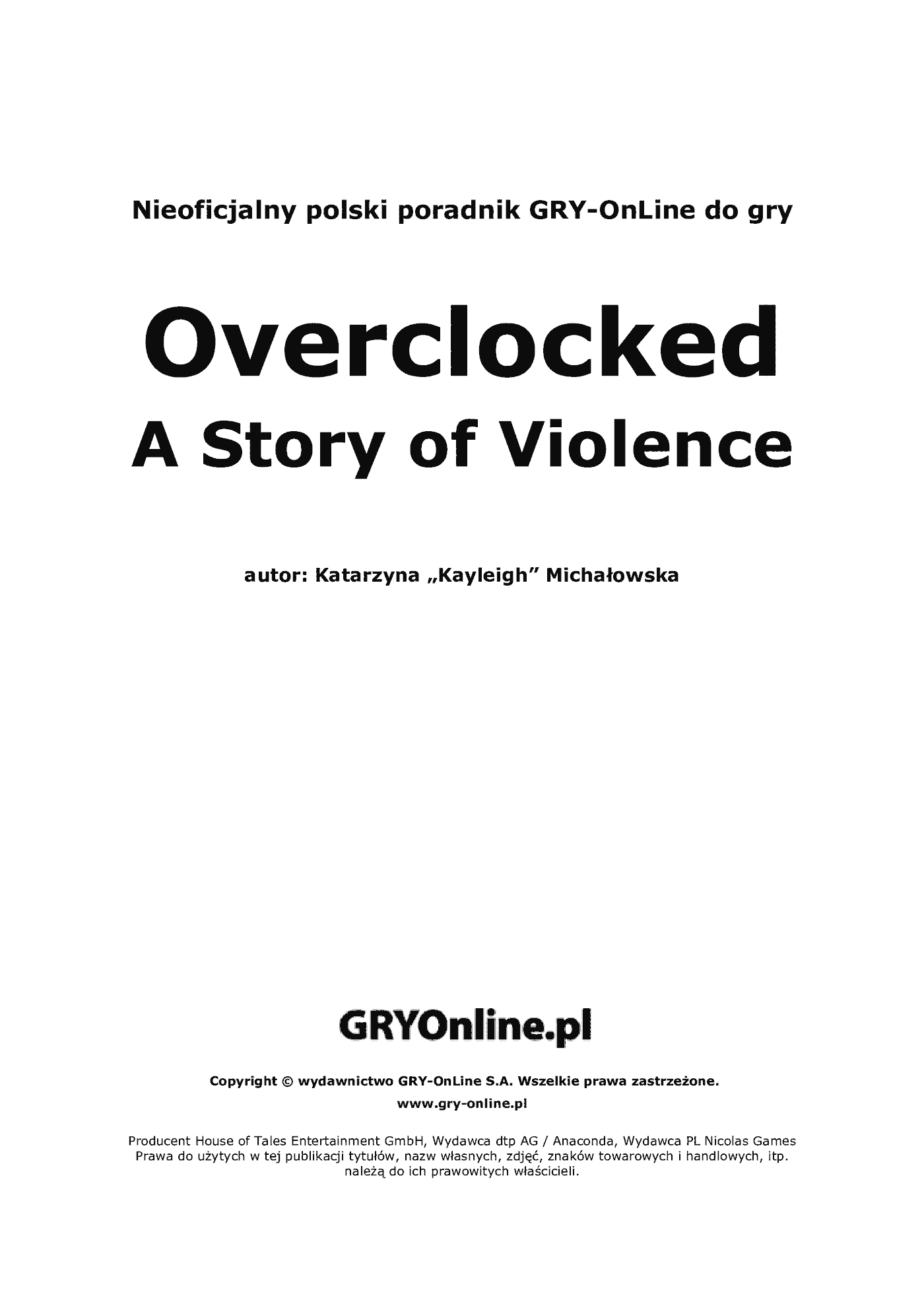 Fragment „Overclocked: Historia o przemocy - poradnik do gry” — strona 2 z 8