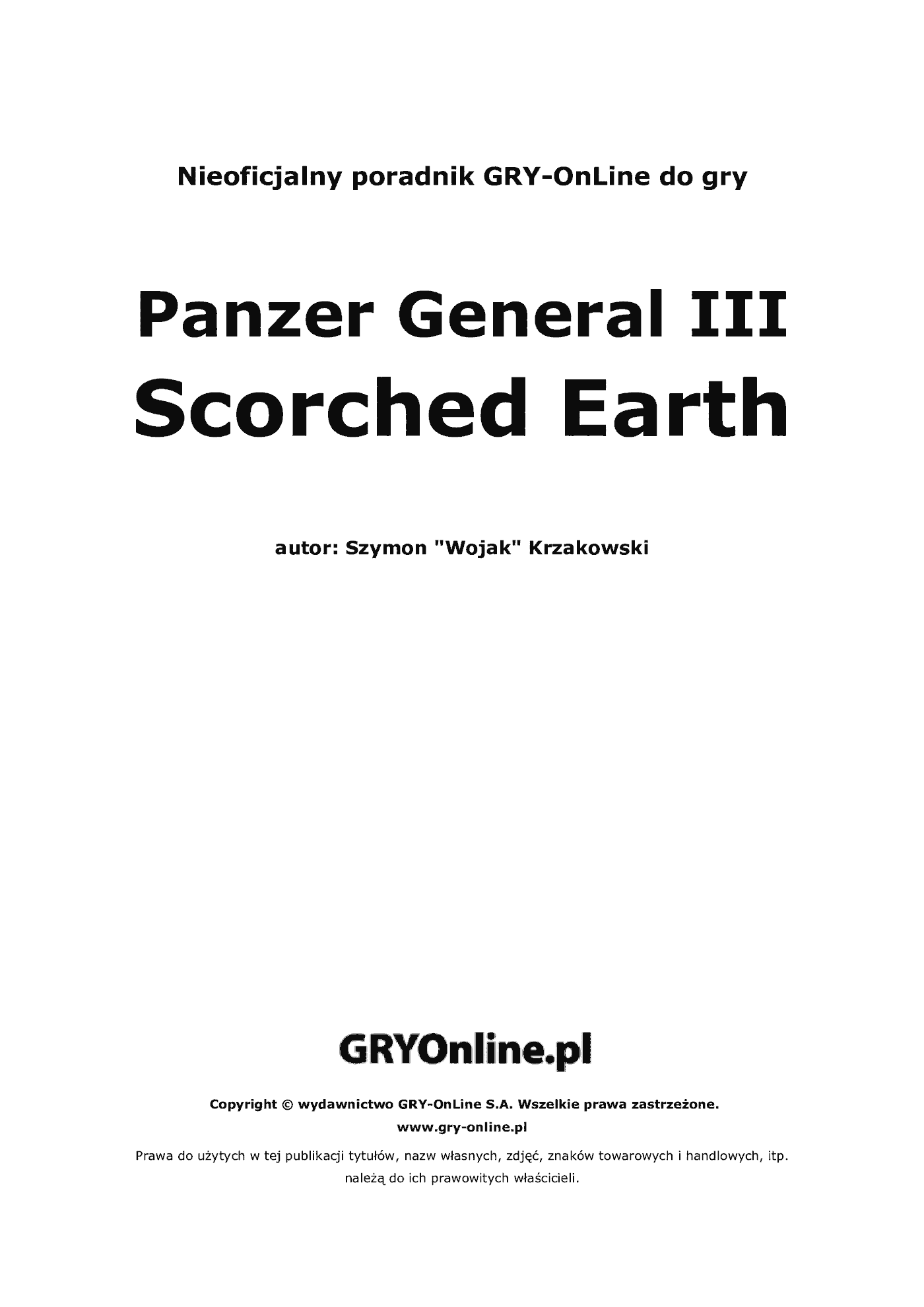 Fragment „Panzer General III: Scorched Earth - poradnik do gry” — strona 2 z 8
