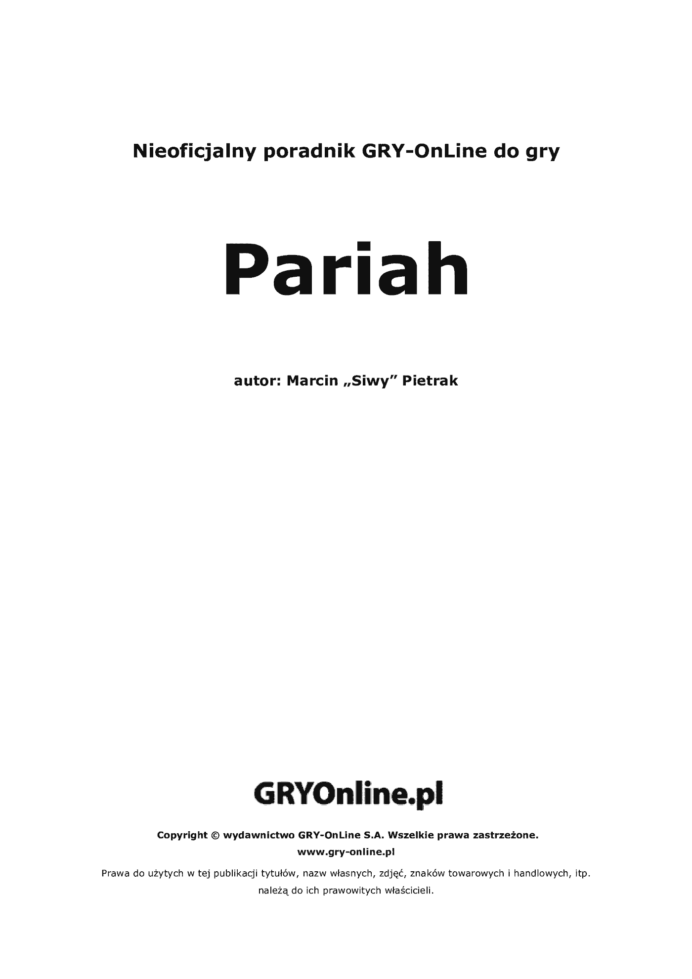 Fragment „Pariah - poradnik do gry” — strona 2 z 8