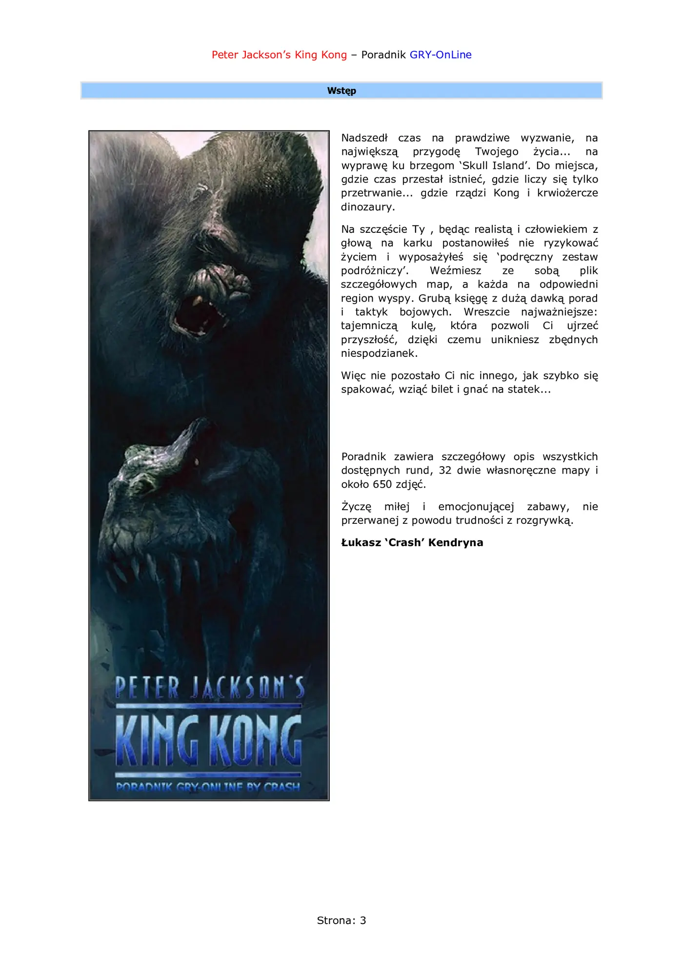 Fragment „Peter Jackson's King Kong - poradnik do gry” — strona 4 z 8