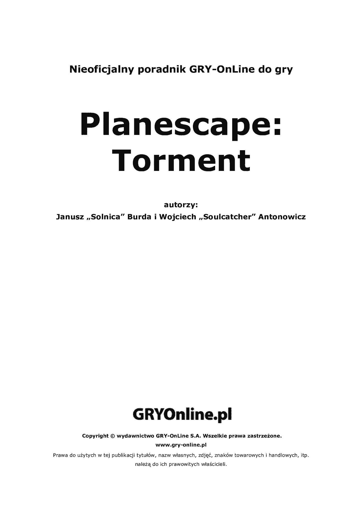 Fragment „Planescape Torment - poradnik do gry” — strona 2 z 8
