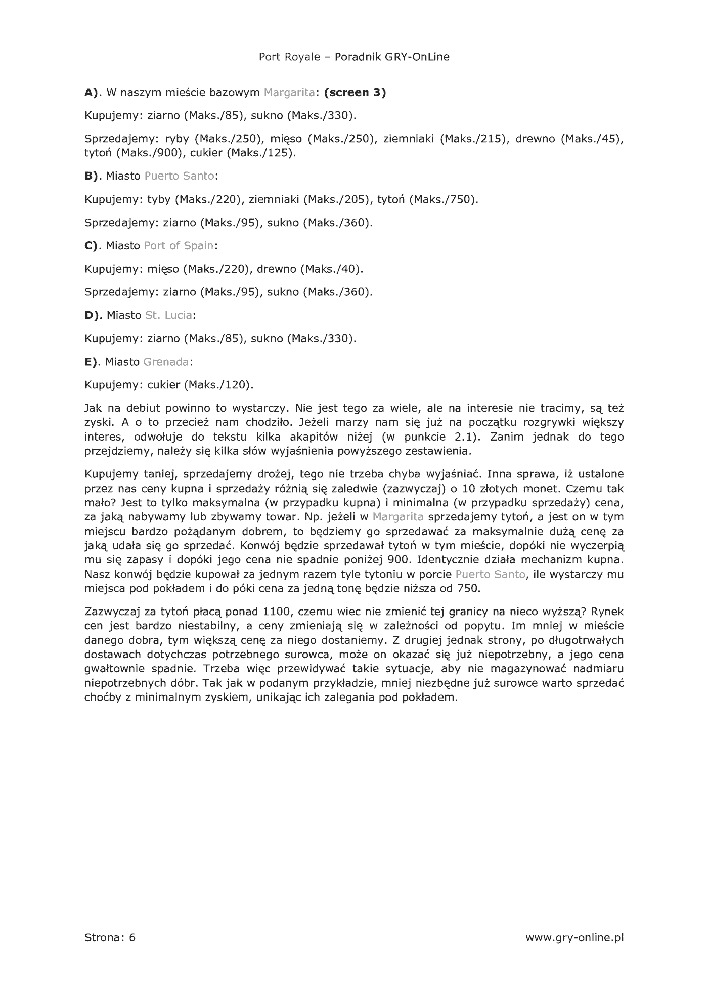 Fragment „Port Royale - poradnik do gry” — strona 7 z 8