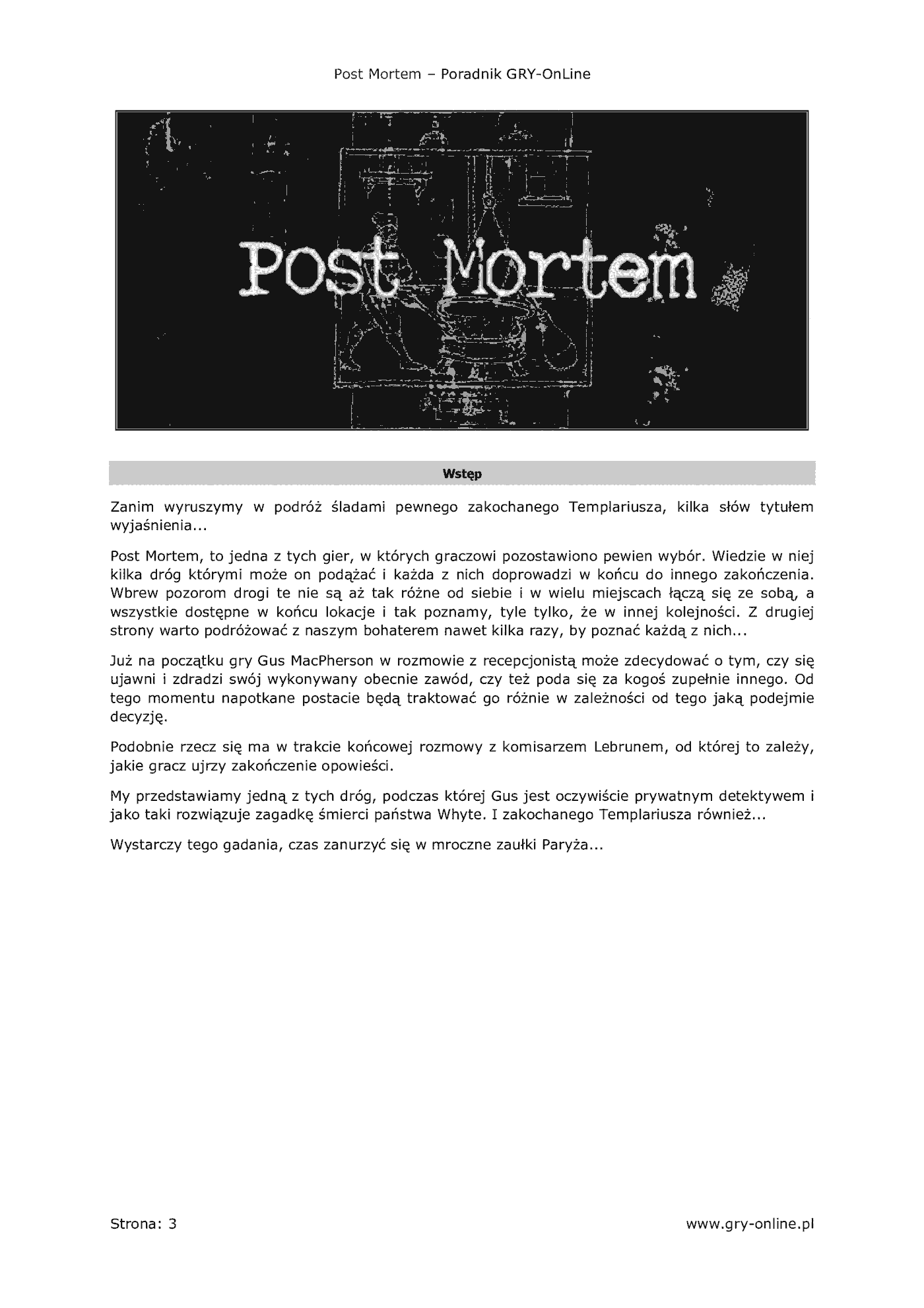 Fragment „Post Mortem - poradnik do gry” — strona 4 z 8