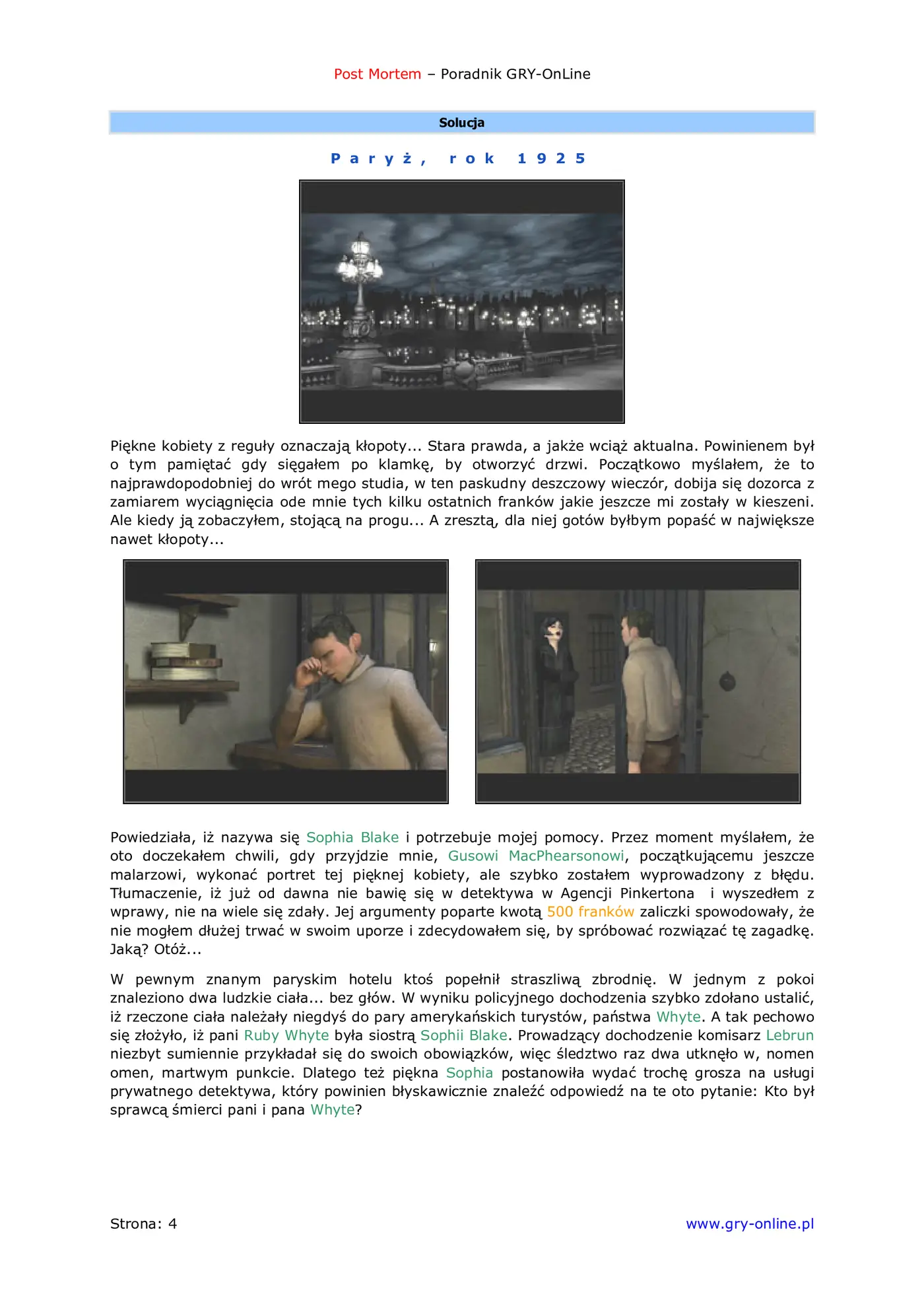 Fragment „Post Mortem - poradnik do gry” — strona 5 z 8