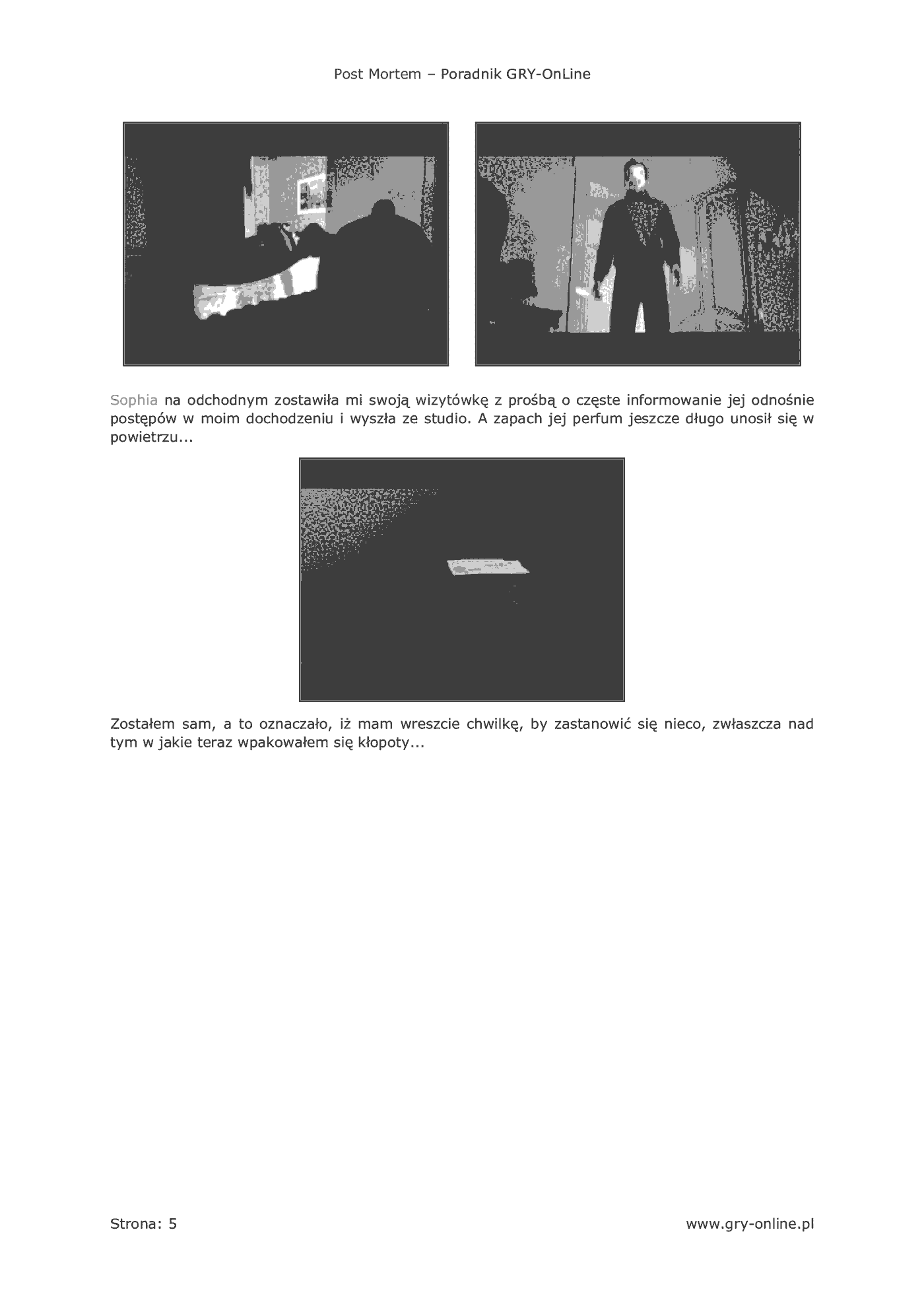 Fragment „Post Mortem - poradnik do gry” — strona 6 z 8