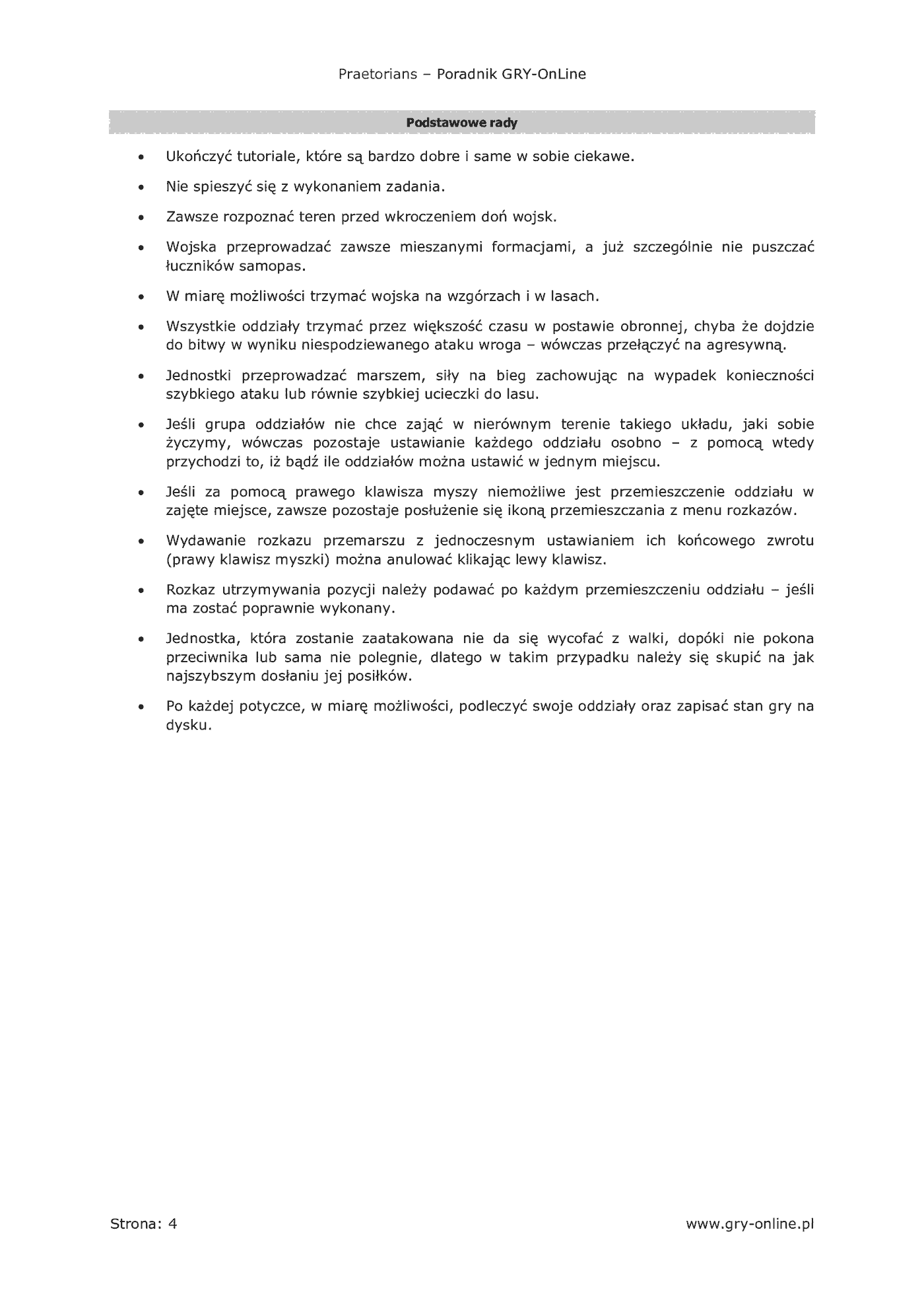 Fragment „Praetorians - poradnik do gry” — strona 5 z 8