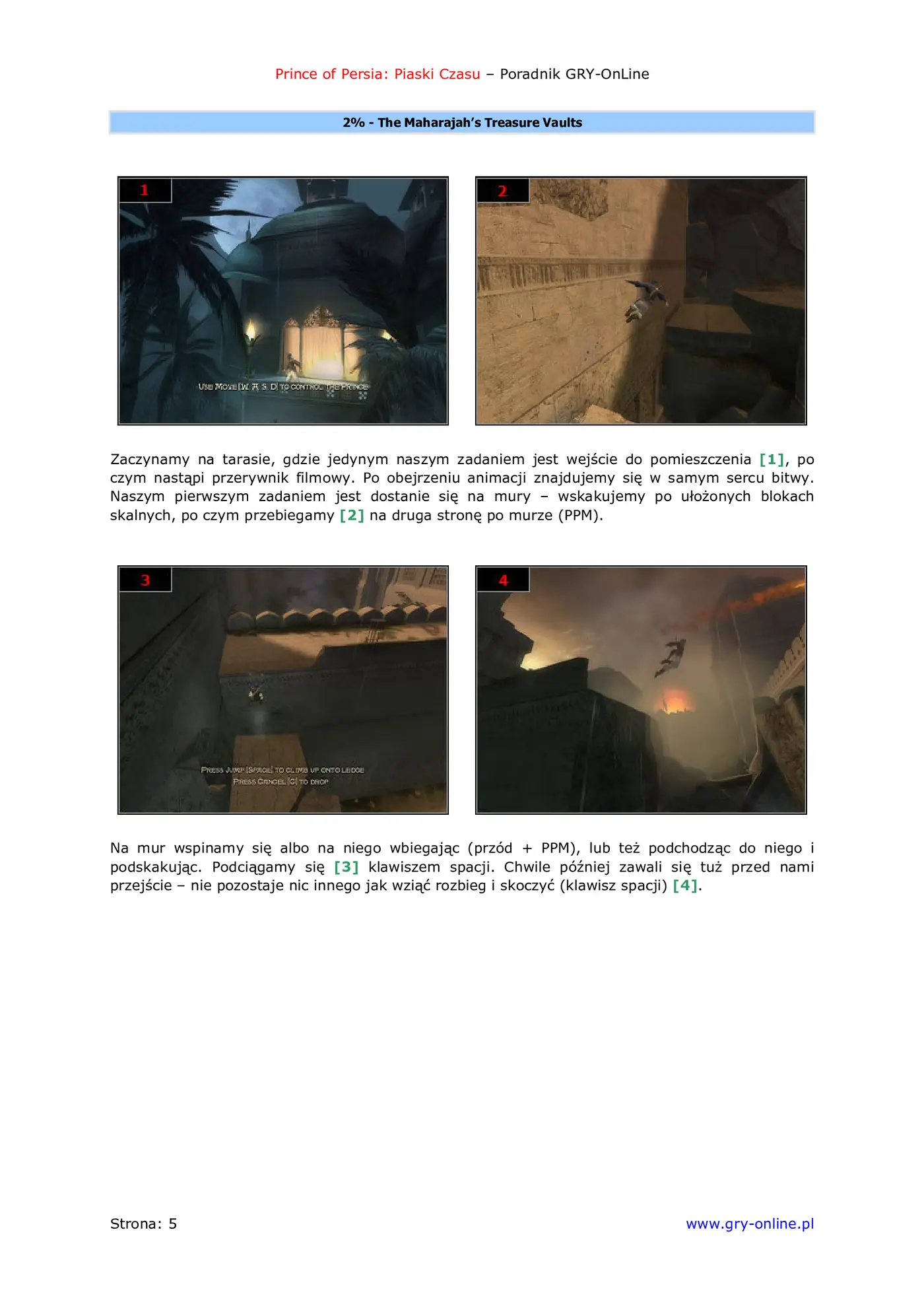Fragment „Prince of Persia: Piaski Czasu - poradnik do gry” — strona 6 z 8