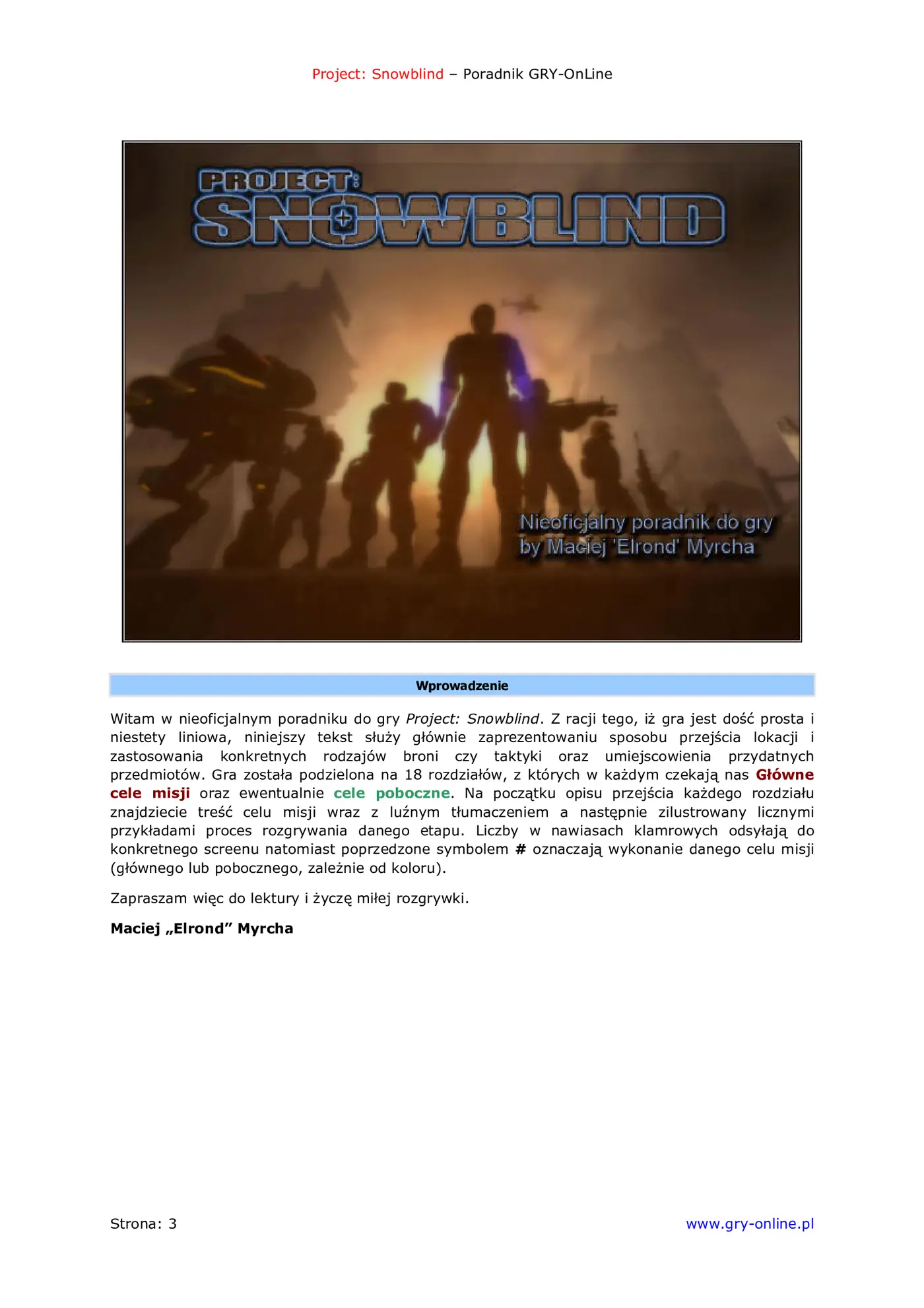 Fragment „Project: Snowblind - poradnik do gry” — strona 4 z 8
