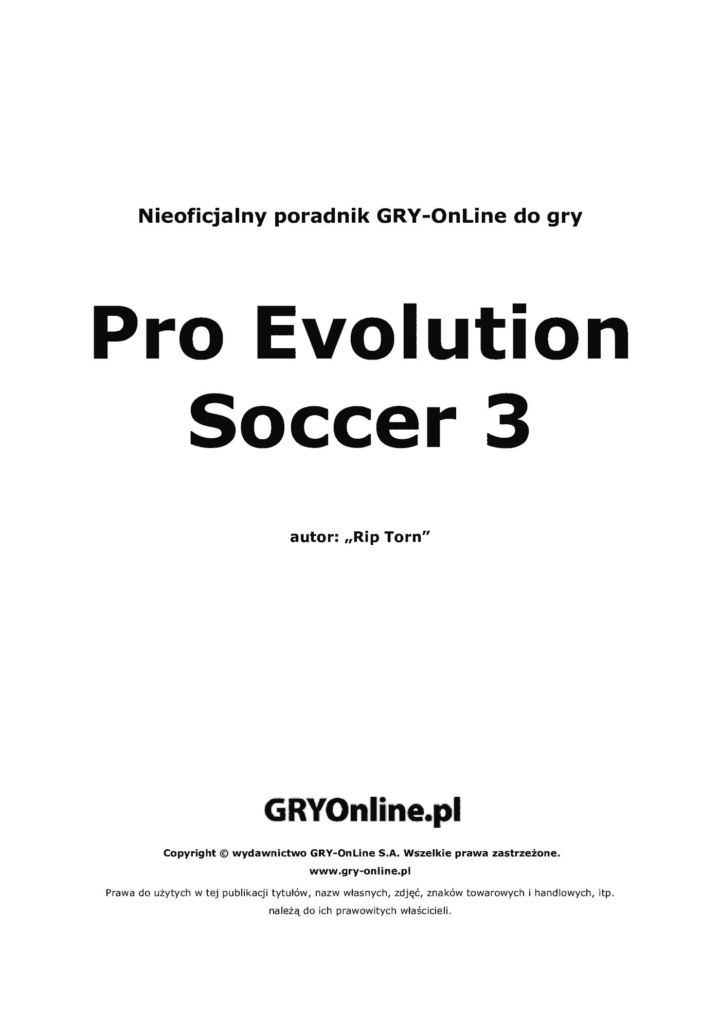 Fragment „Pro Evolution Soccer 3 - poradnik do gry” — strona 2 z 8