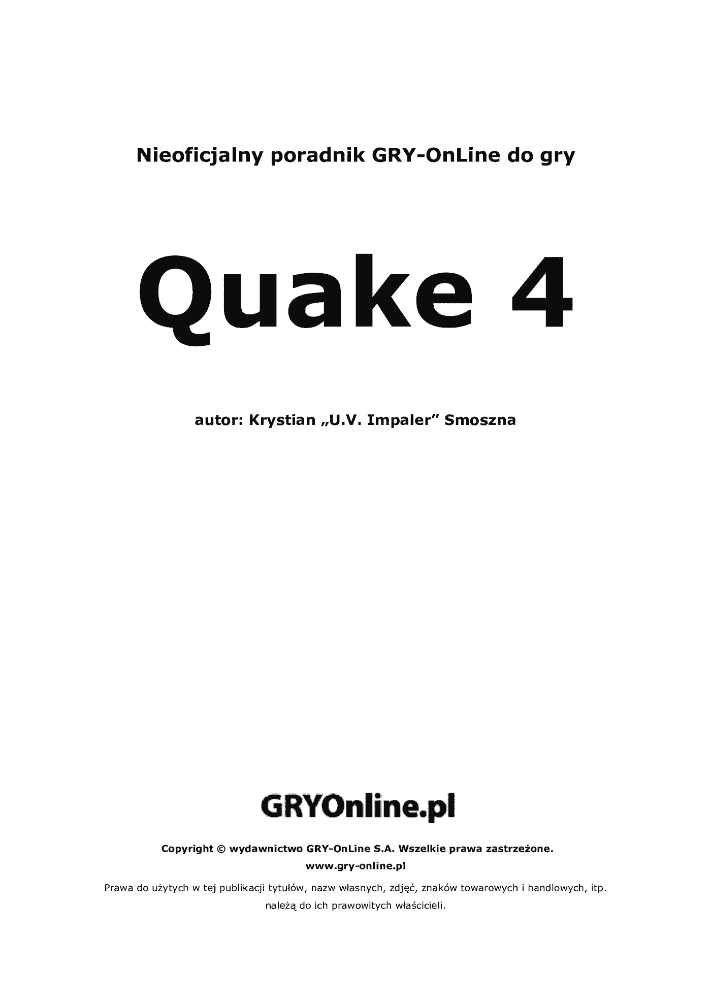 Fragment „Quake 4 - poradnik do gry” — strona 2 z 8