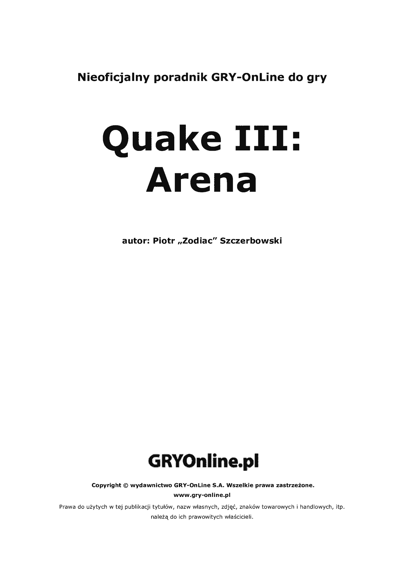 Fragment „Quake III: Arena - poradnik do gry” — strona 2 z 8
