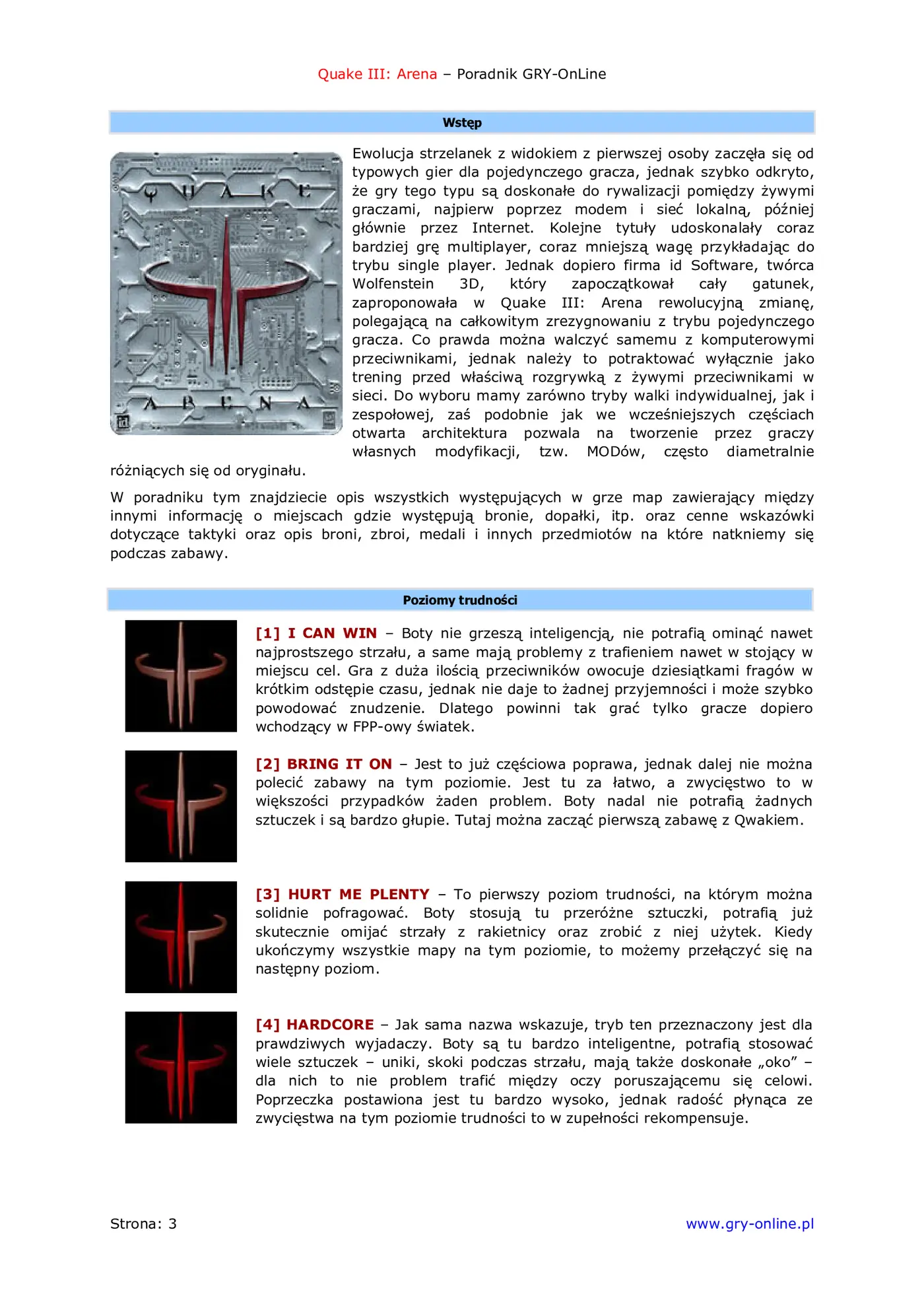 Fragment „Quake III: Arena - poradnik do gry” — strona 4 z 8