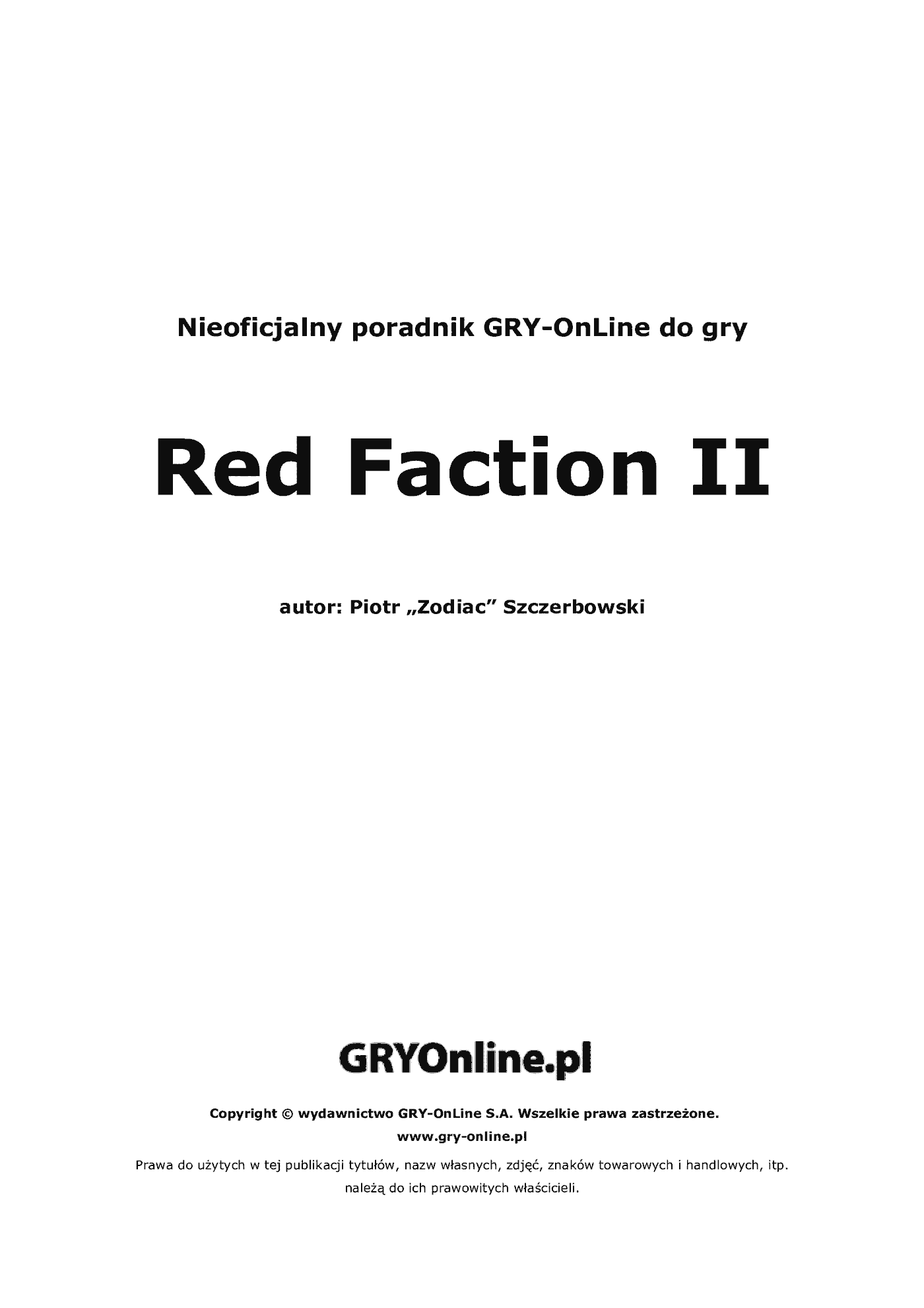 Fragment „Red Faction II - poradnik do gry” — strona 2 z 8