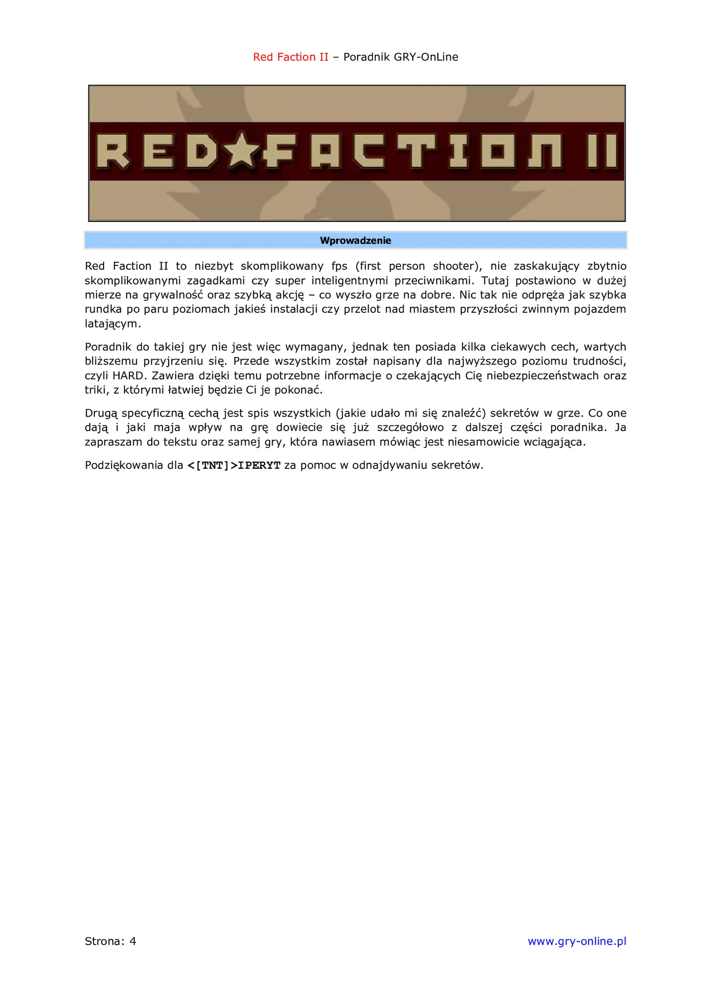Fragment „Red Faction II - poradnik do gry” — strona 5 z 8
