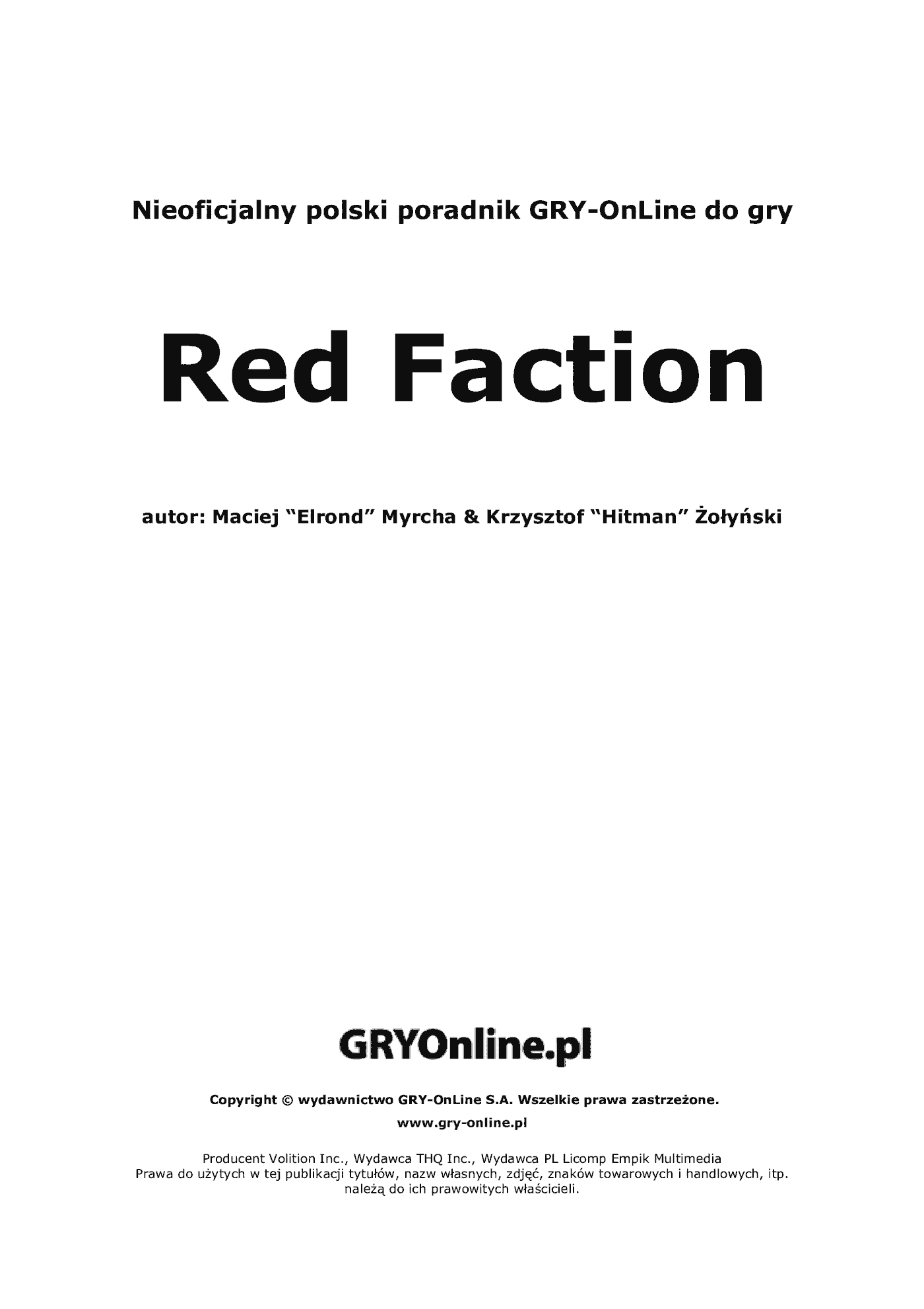 Fragment „Red Faction - poradnik do gry” — strona 2 z 8