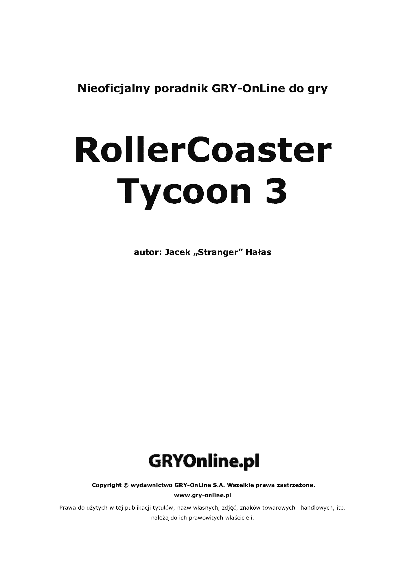 Fragment „RollerCoaster Tycoon 3 - poradnik do gry” — strona 2 z 8