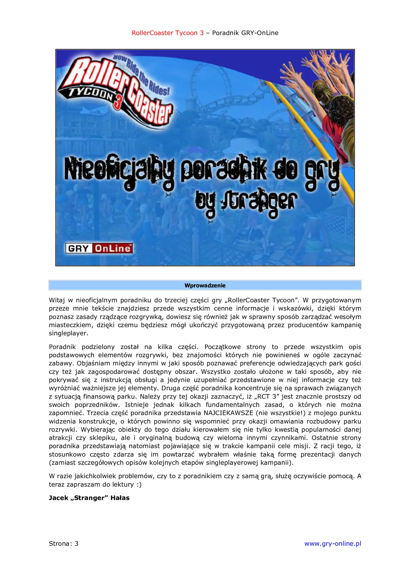 Fragment „RollerCoaster Tycoon 3 - poradnik do gry” — strona 4 z 8