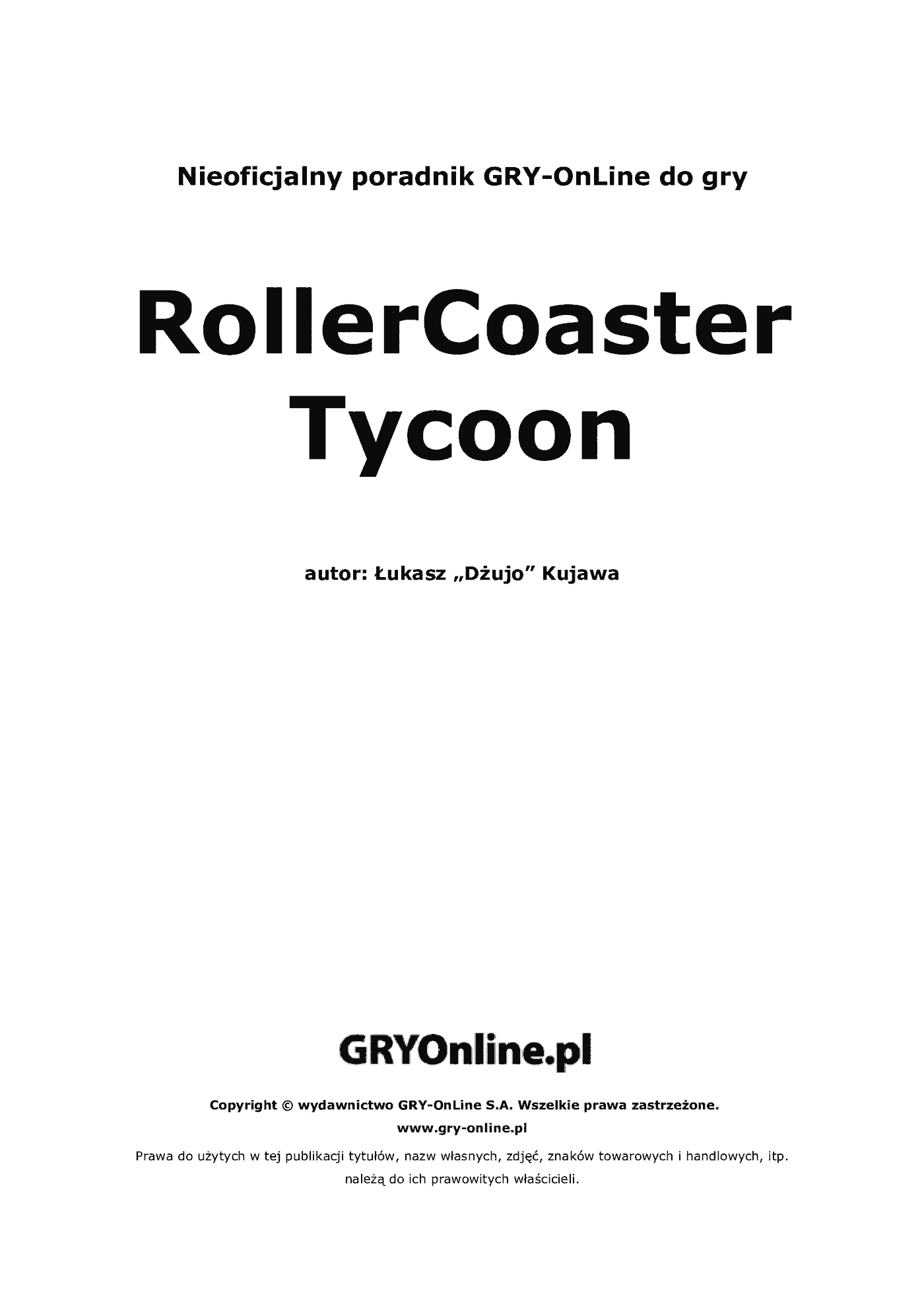 Fragment „RollerCoaster Tycoon - poradnik do gry” — strona 2 z 8