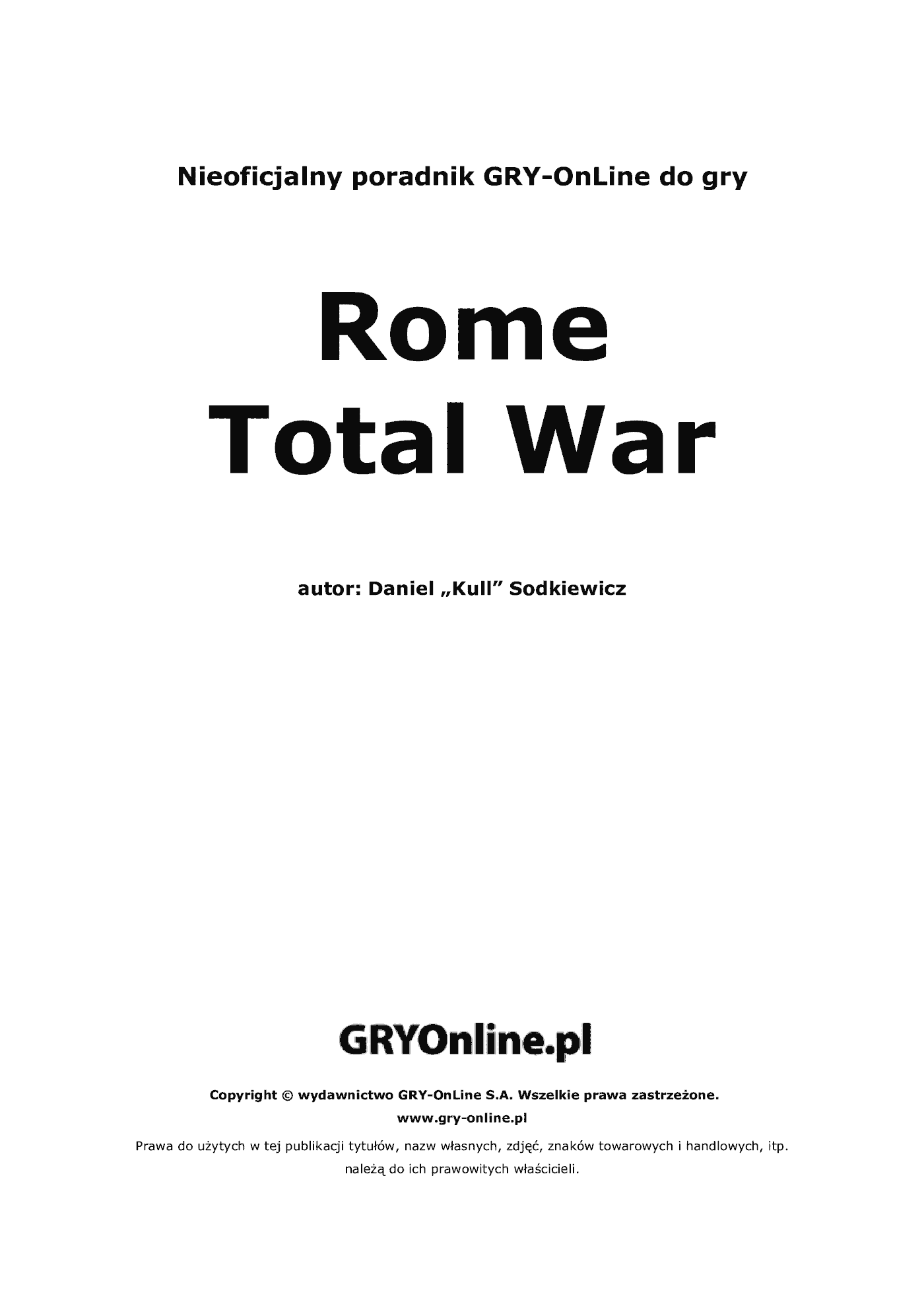 Fragment „Rome: Total War - poradnik do gry” — strona 2 z 8