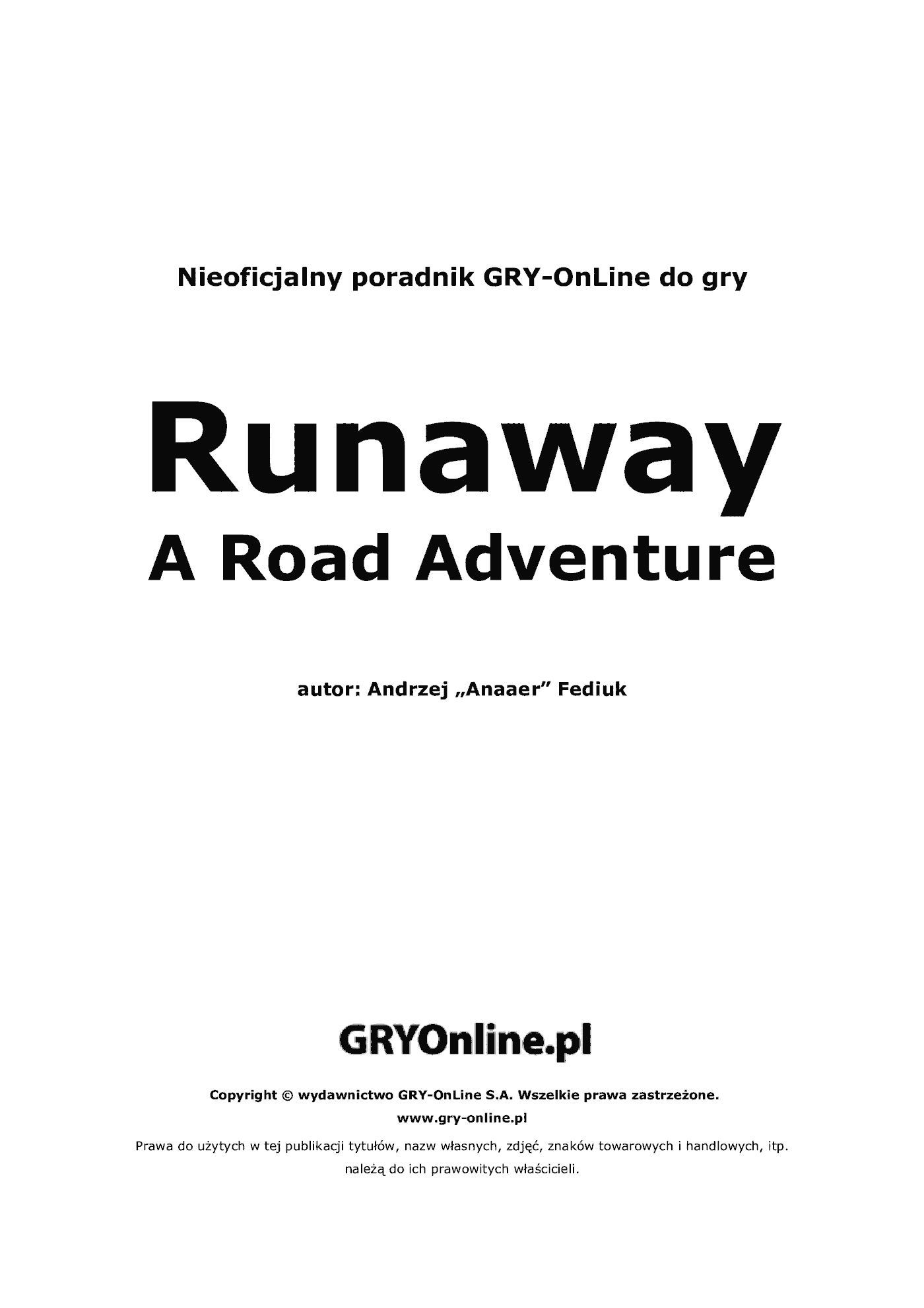 Fragment „Runaway: A Road Adventure - poradnik do gry” — strona 2 z 8