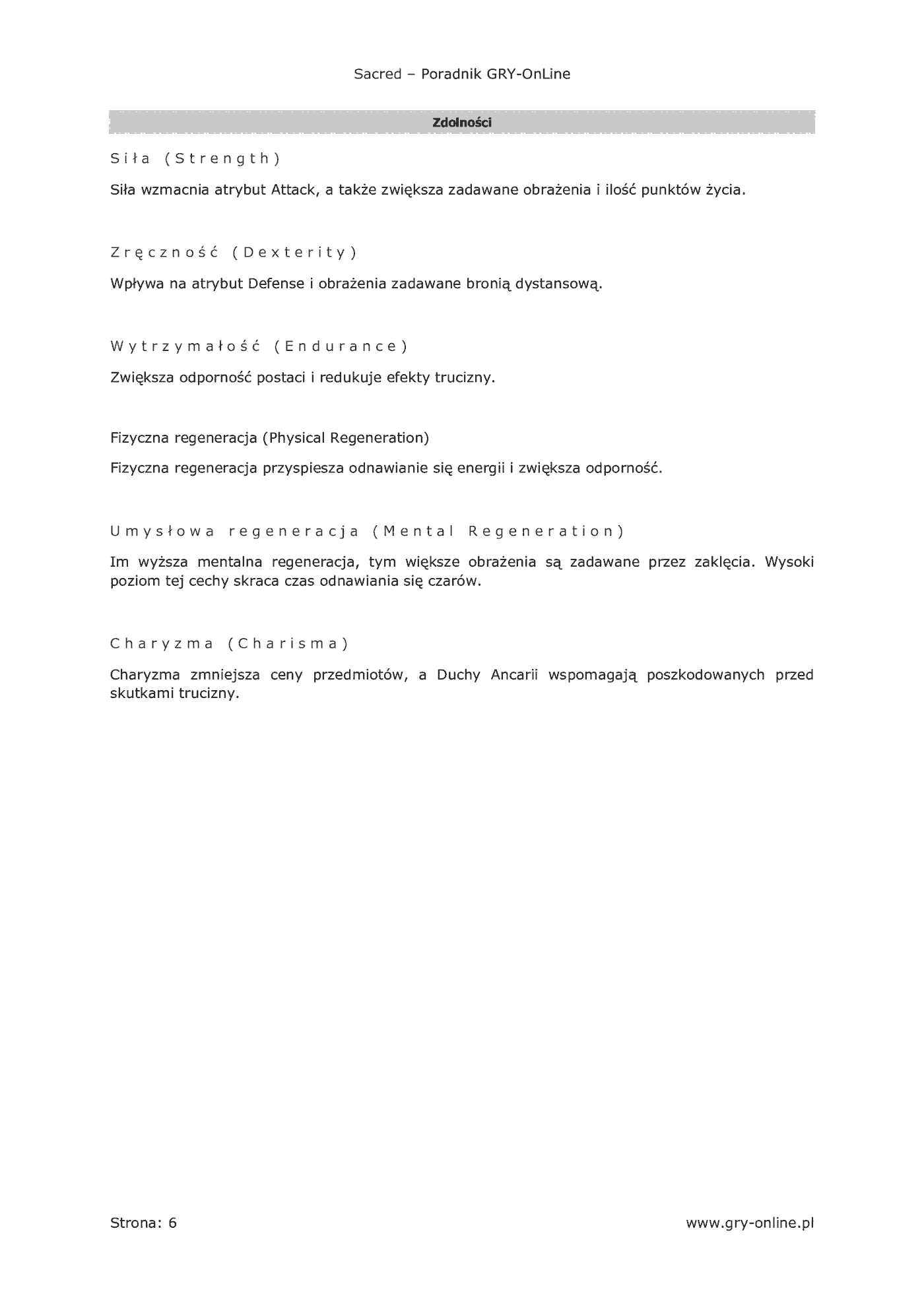 Fragment „Sacred - poradnik do gry” — strona 7 z 8