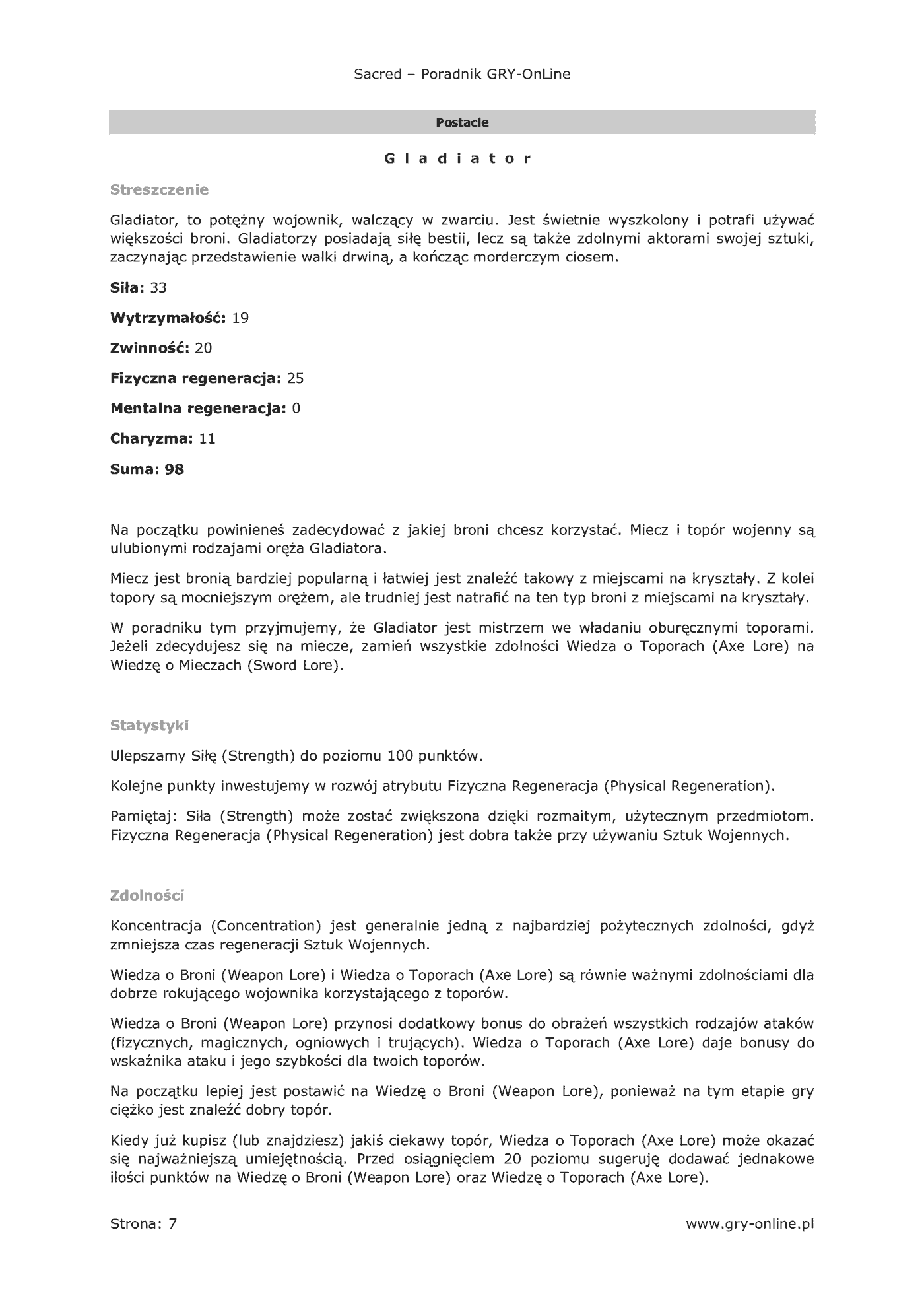 Fragment „Sacred - poradnik do gry” — strona 8 z 8